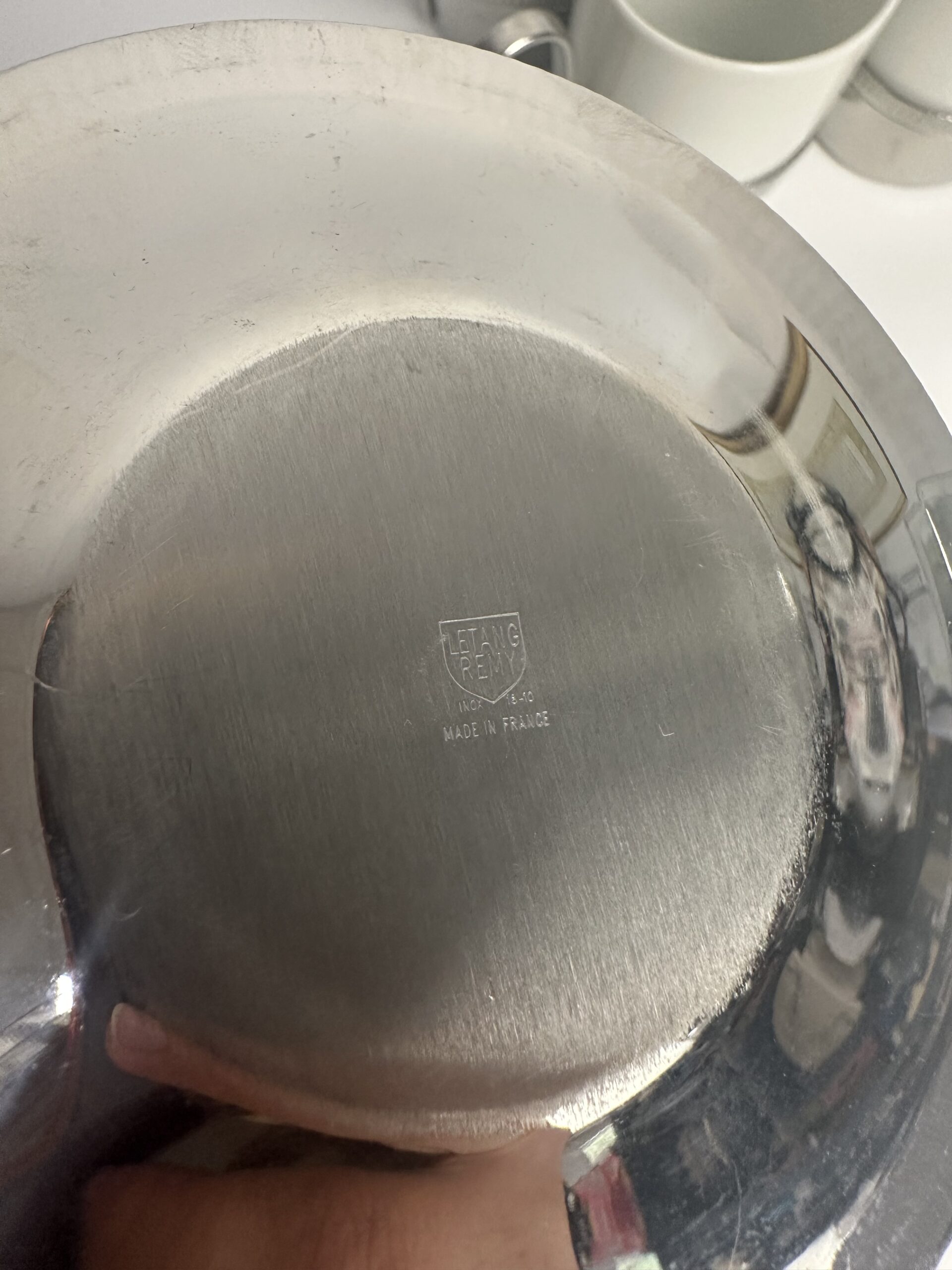 6 tasses expresso et soucoupes en inox Letang Remy – Image 9