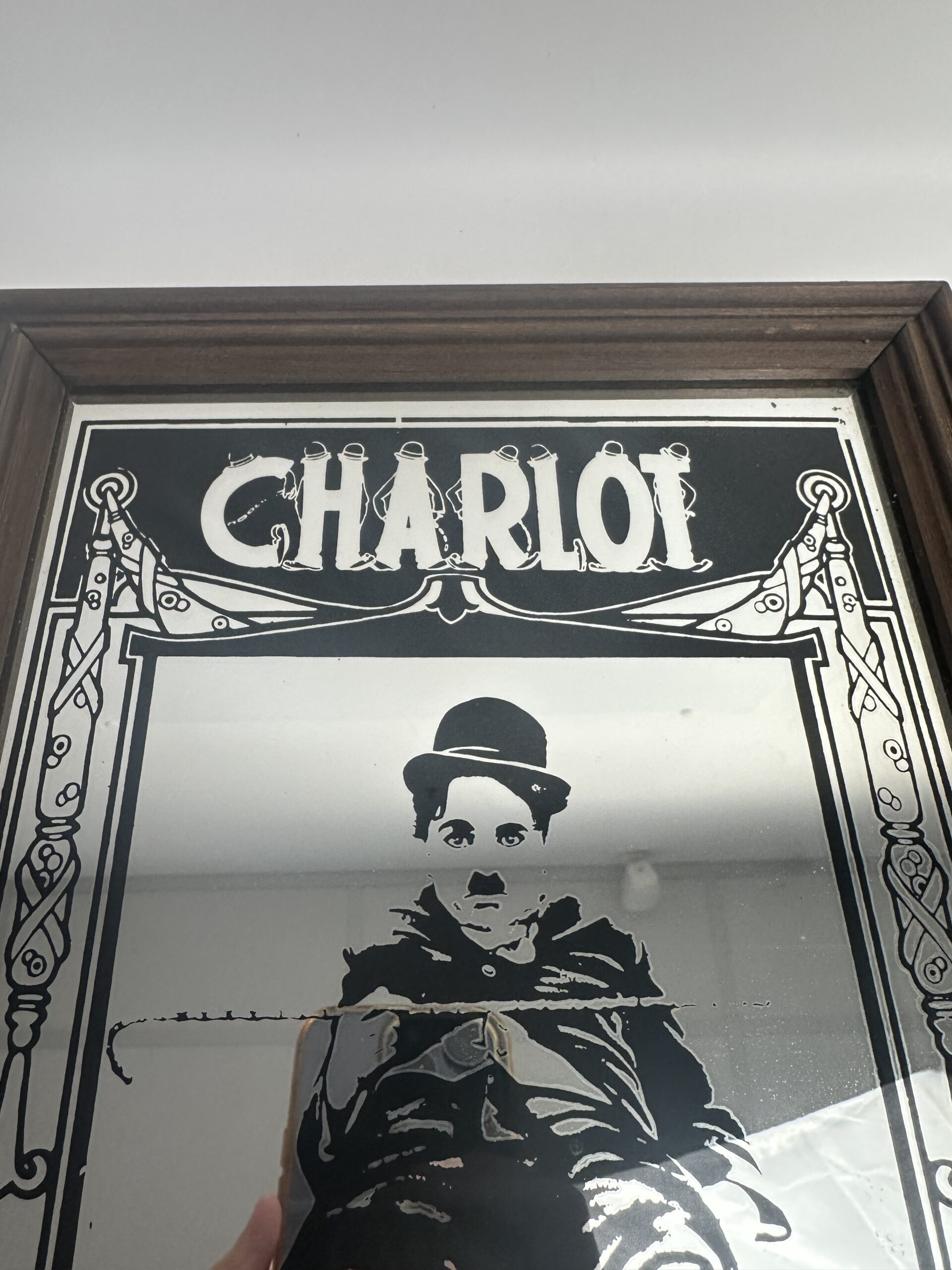 Miroir sérigraphié vintage Charlot Charlie Chaplin – Image 6