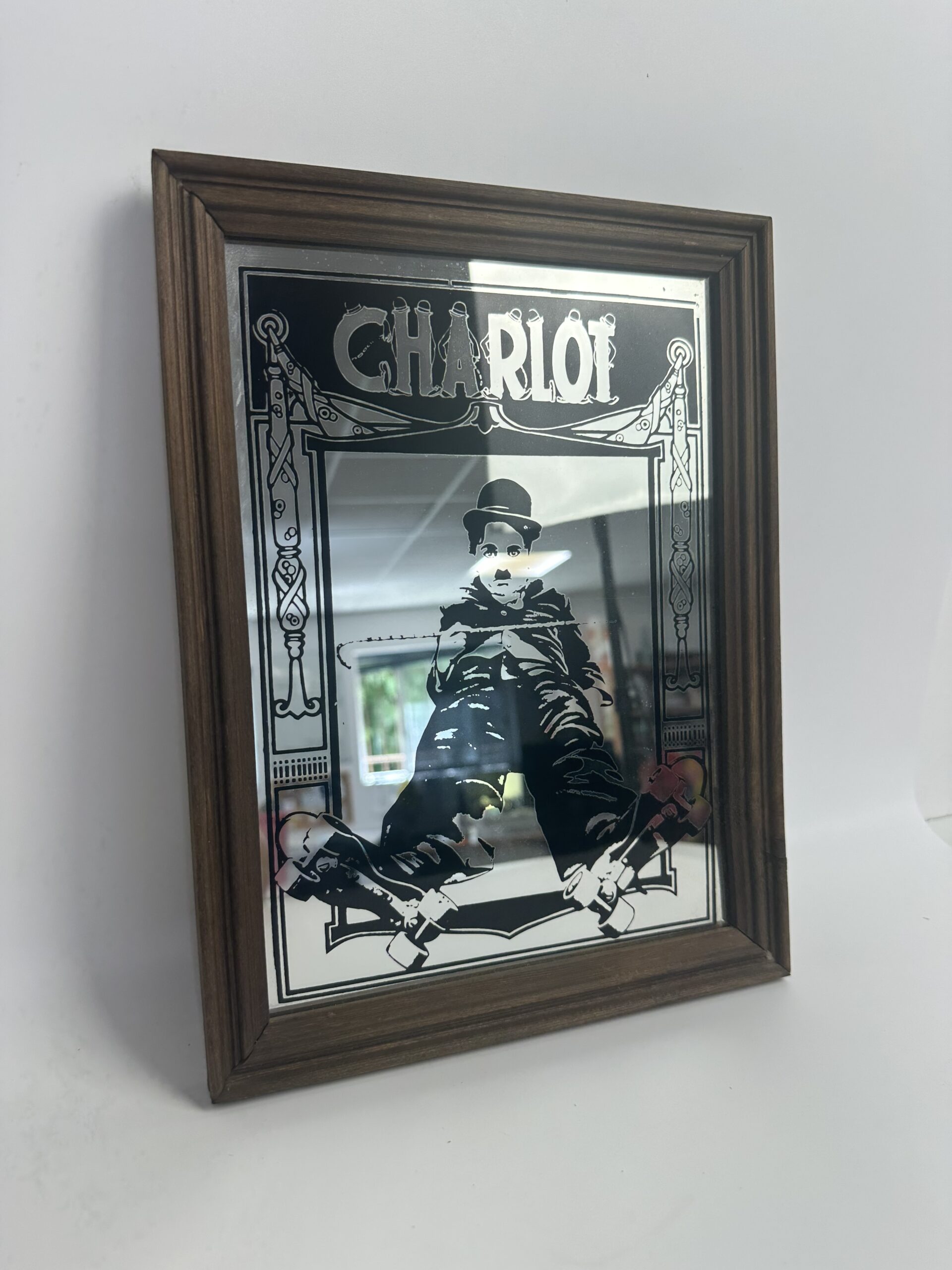 Miroir sérigraphié vintage Charlot Charlie Chaplin – Image 10