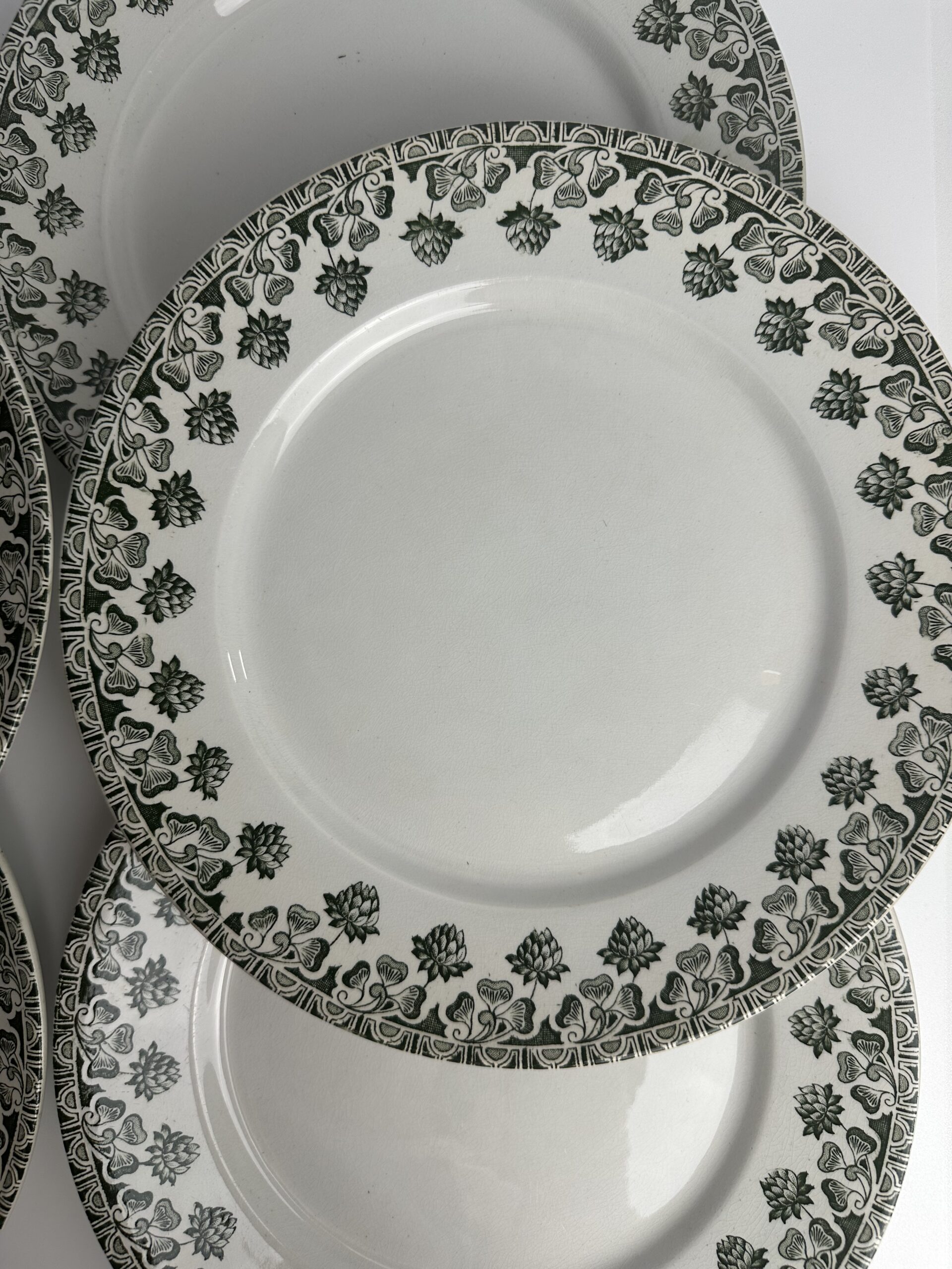 6 assiettes anciennes Badonviller Trèfle Terre de Fer – Image 10