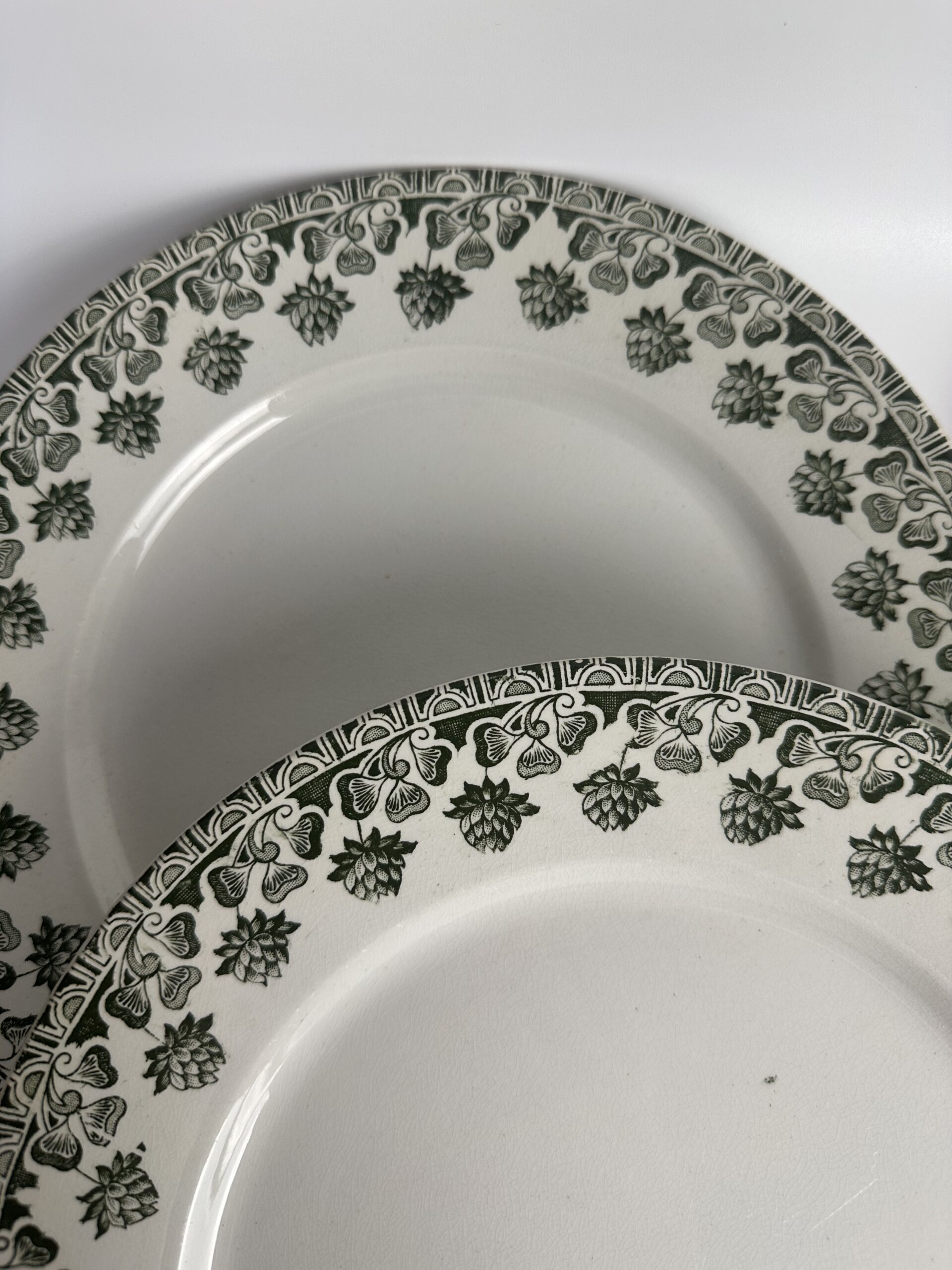 6 assiettes anciennes Badonviller Trèfle Terre de Fer – Image 11