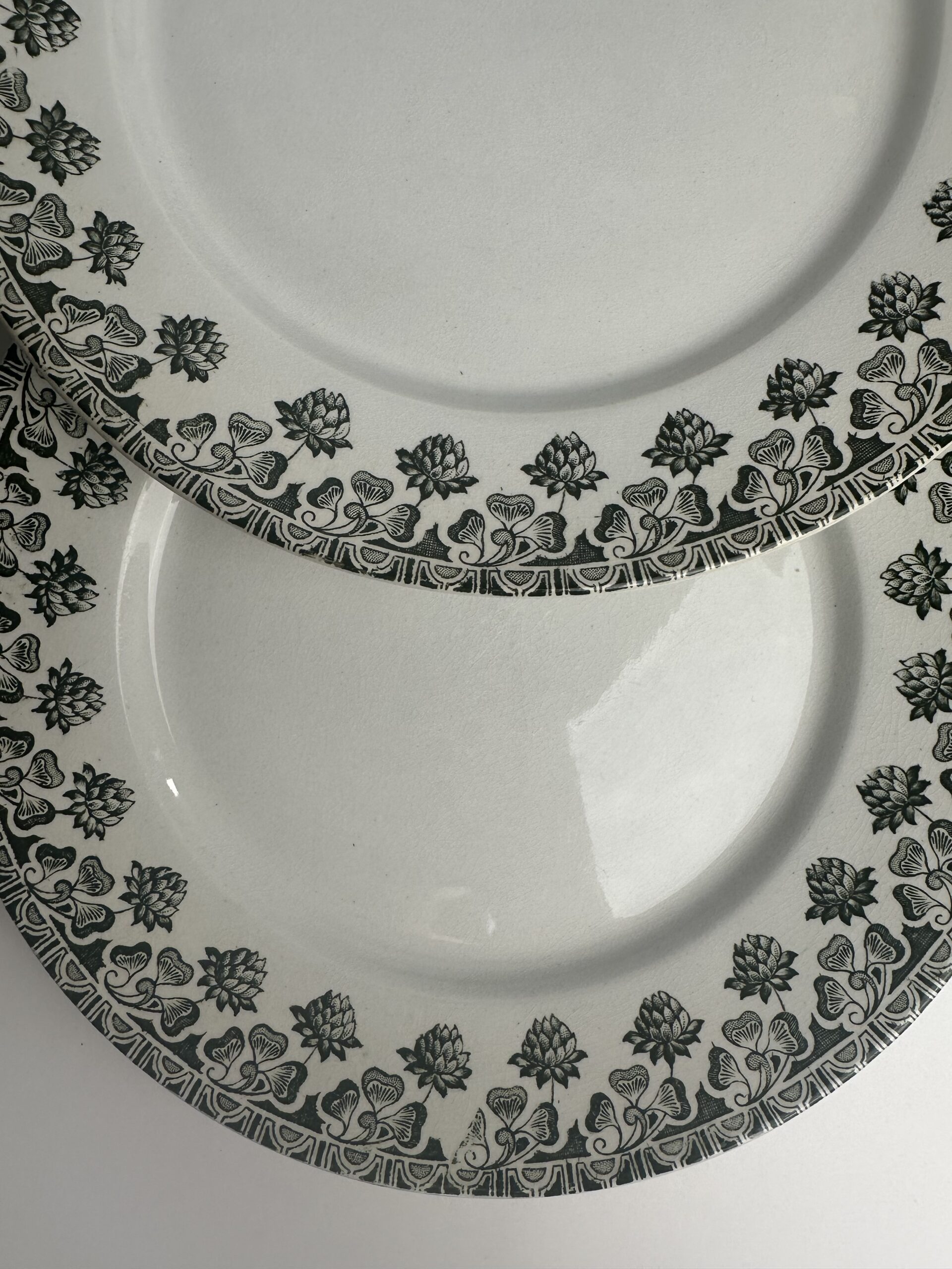 6 assiettes anciennes Badonviller Trèfle Terre de Fer – Image 12