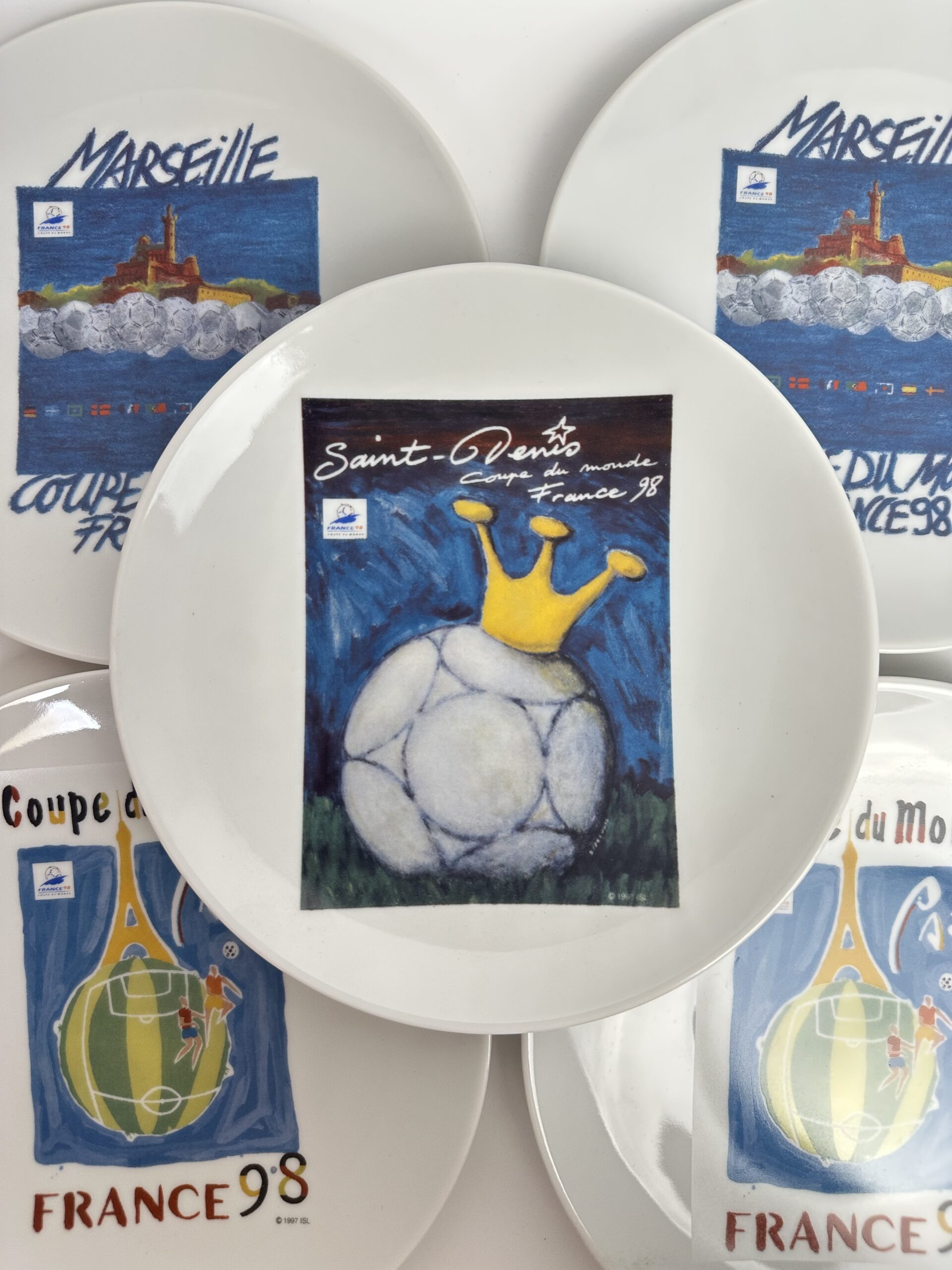 5 assiettes Coupe du Monde 98 Yves Deshoulières
