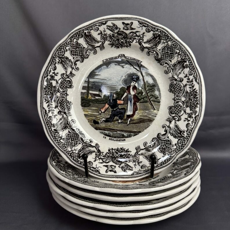 6 assiettes Gien Un Mariage à la Campagne