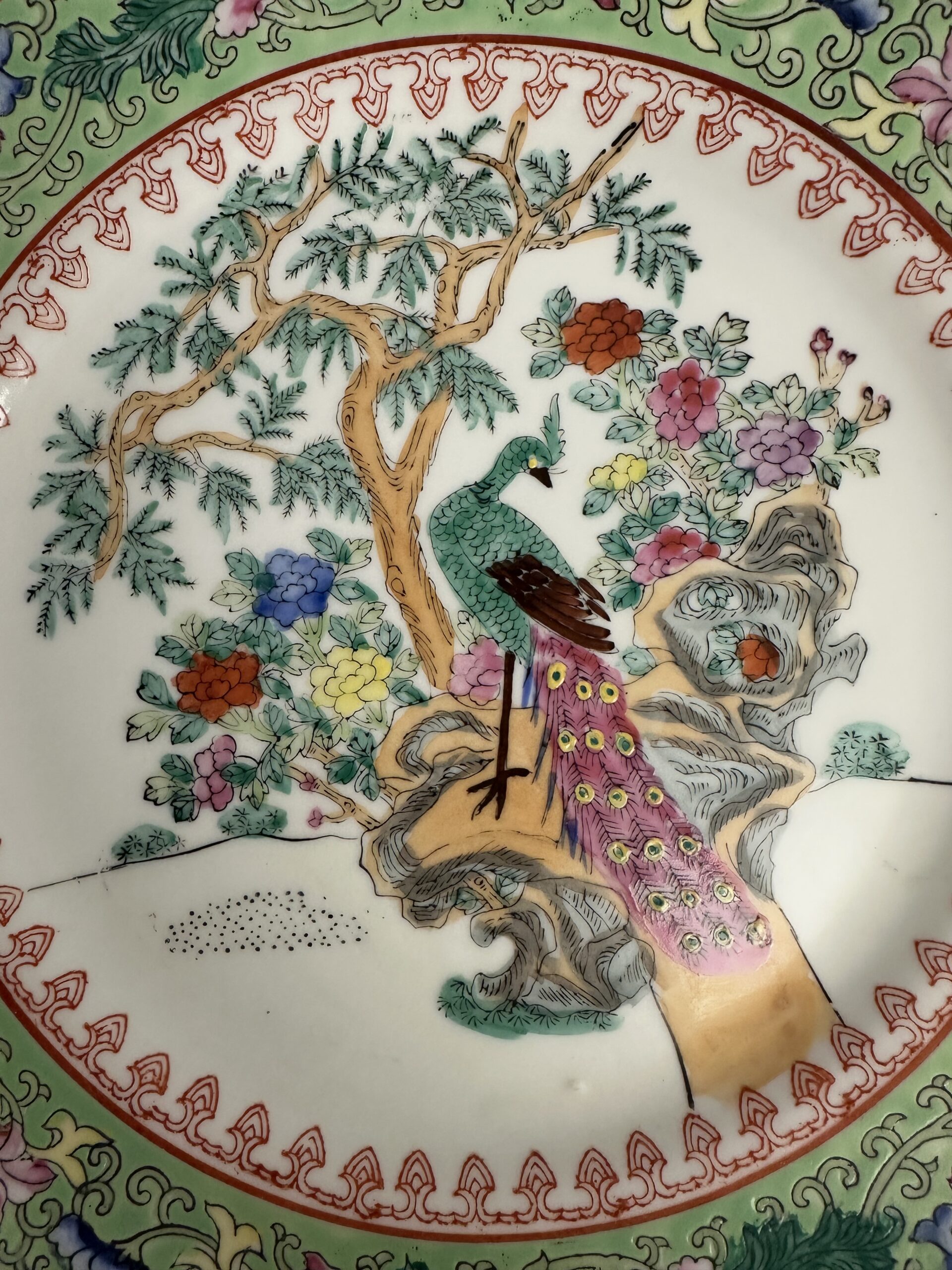 Assiette décorative chinoise peinte à la main – Image 3
