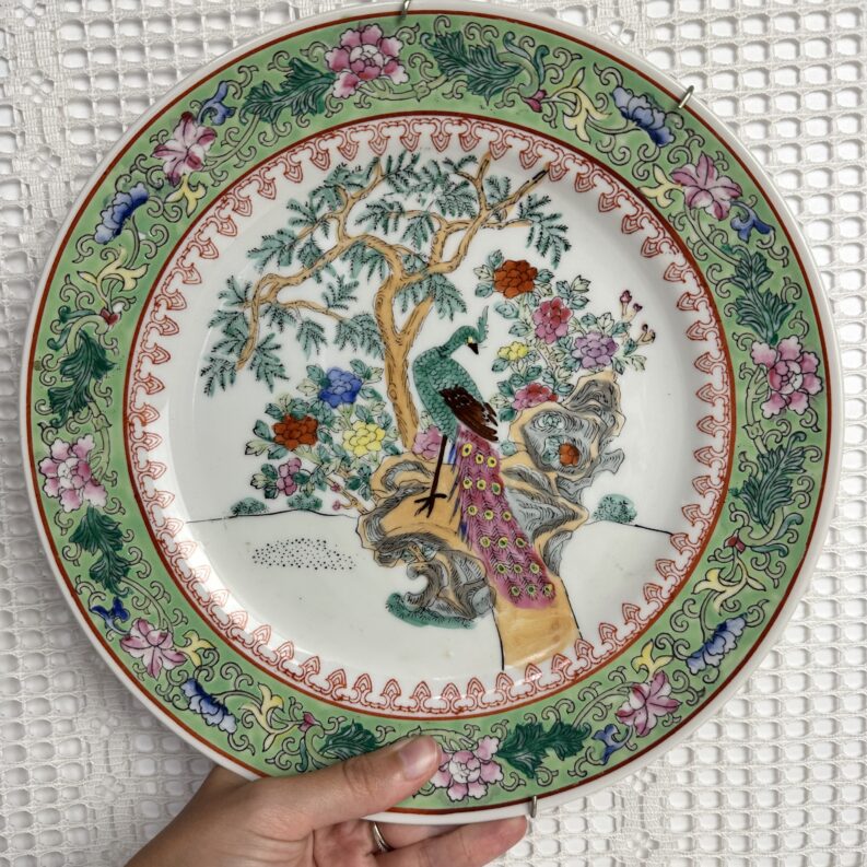 Assiette décorative chinoise peinte à la main