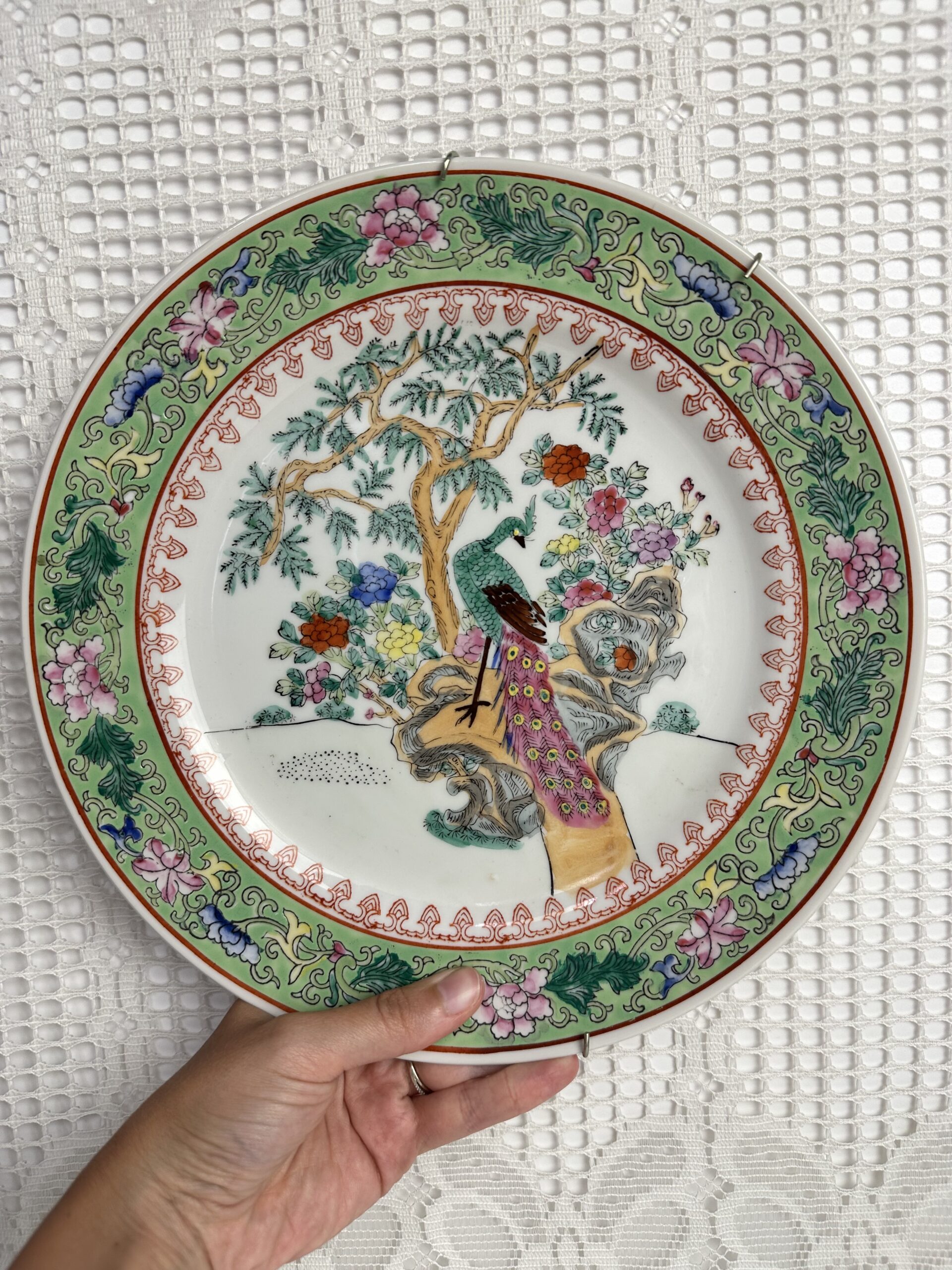 Assiette décorative chinoise peinte à la main