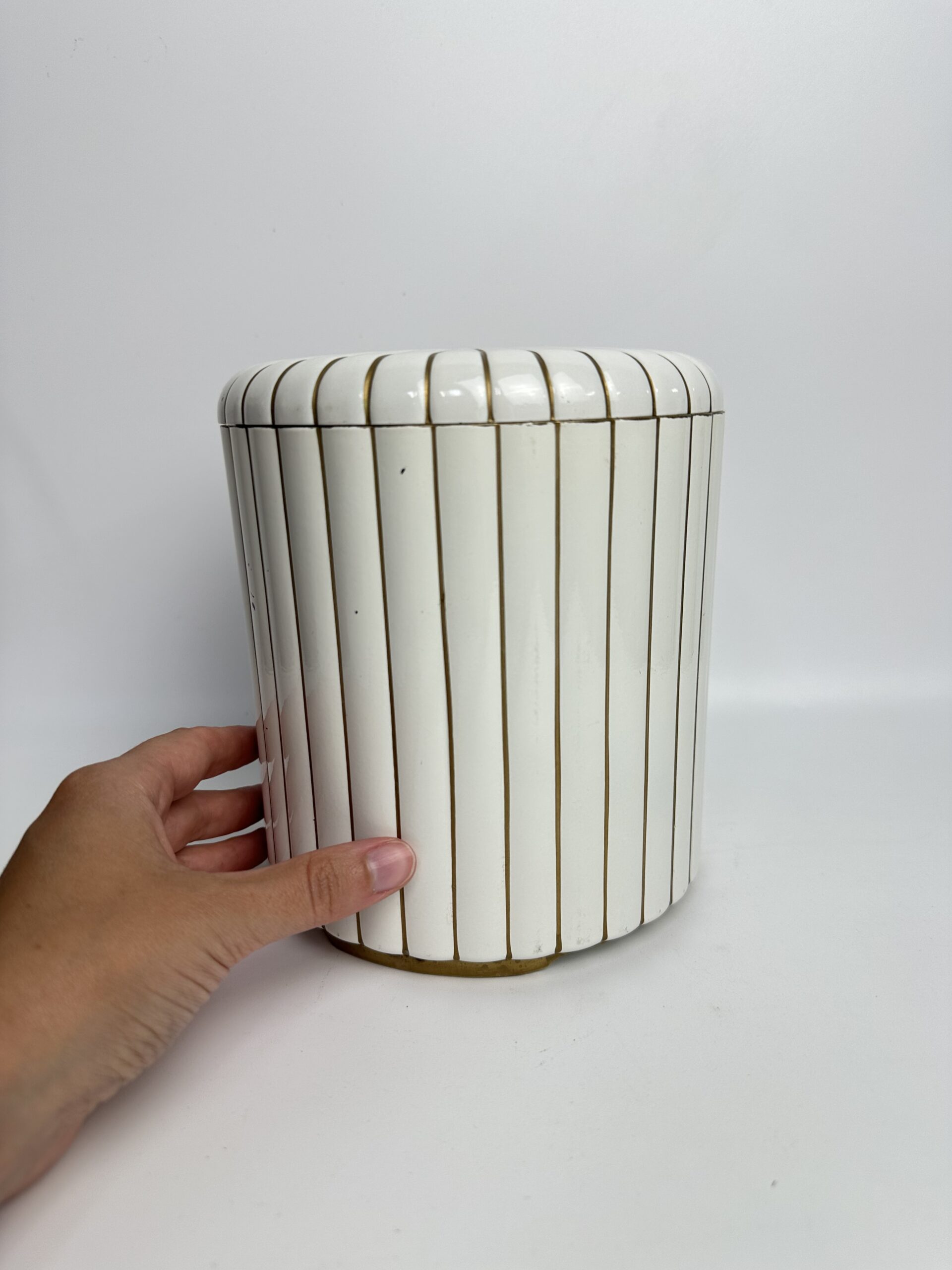 Seau à glaçons vintage blanc et doré – Image 15