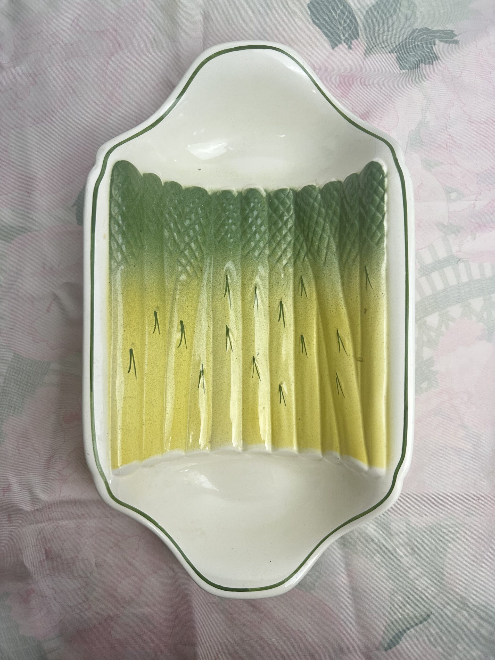 Plat à asperges Salins-les-Bains en barbotine