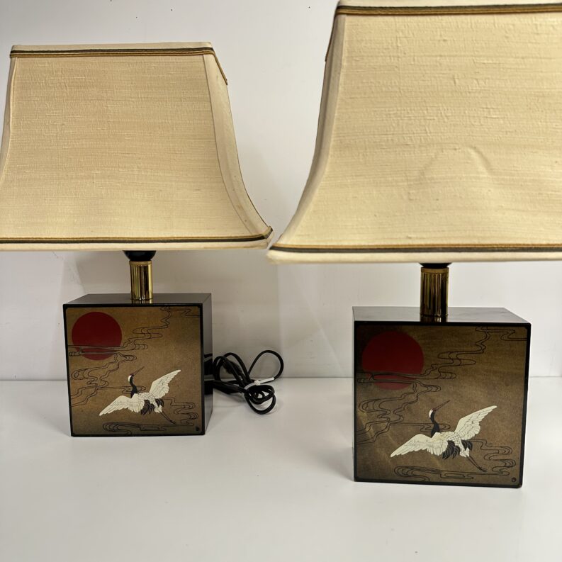 Duo de lampes Le Dauphin décor Japonais