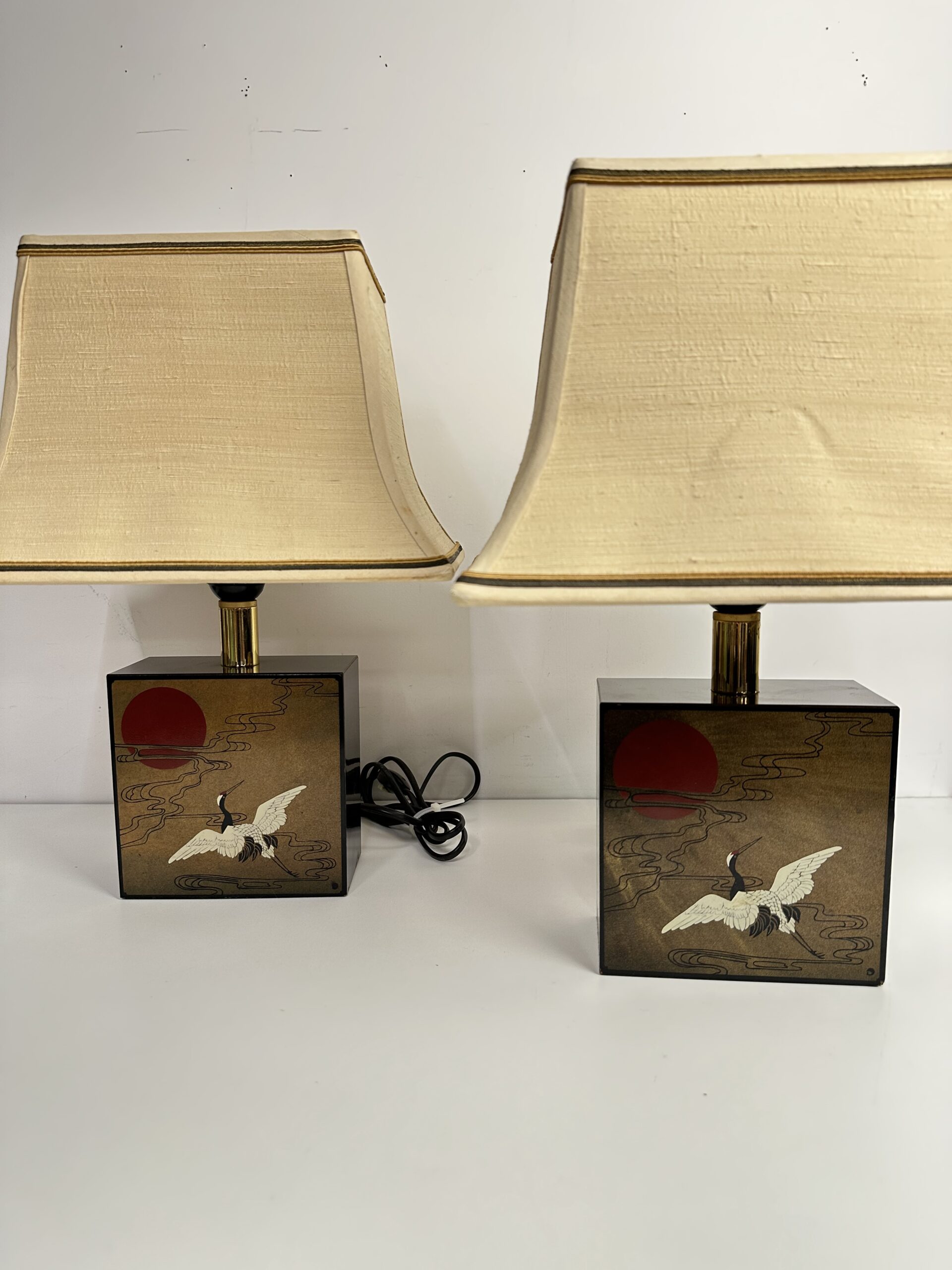 Duo de lampes Le Dauphin décor Japonais