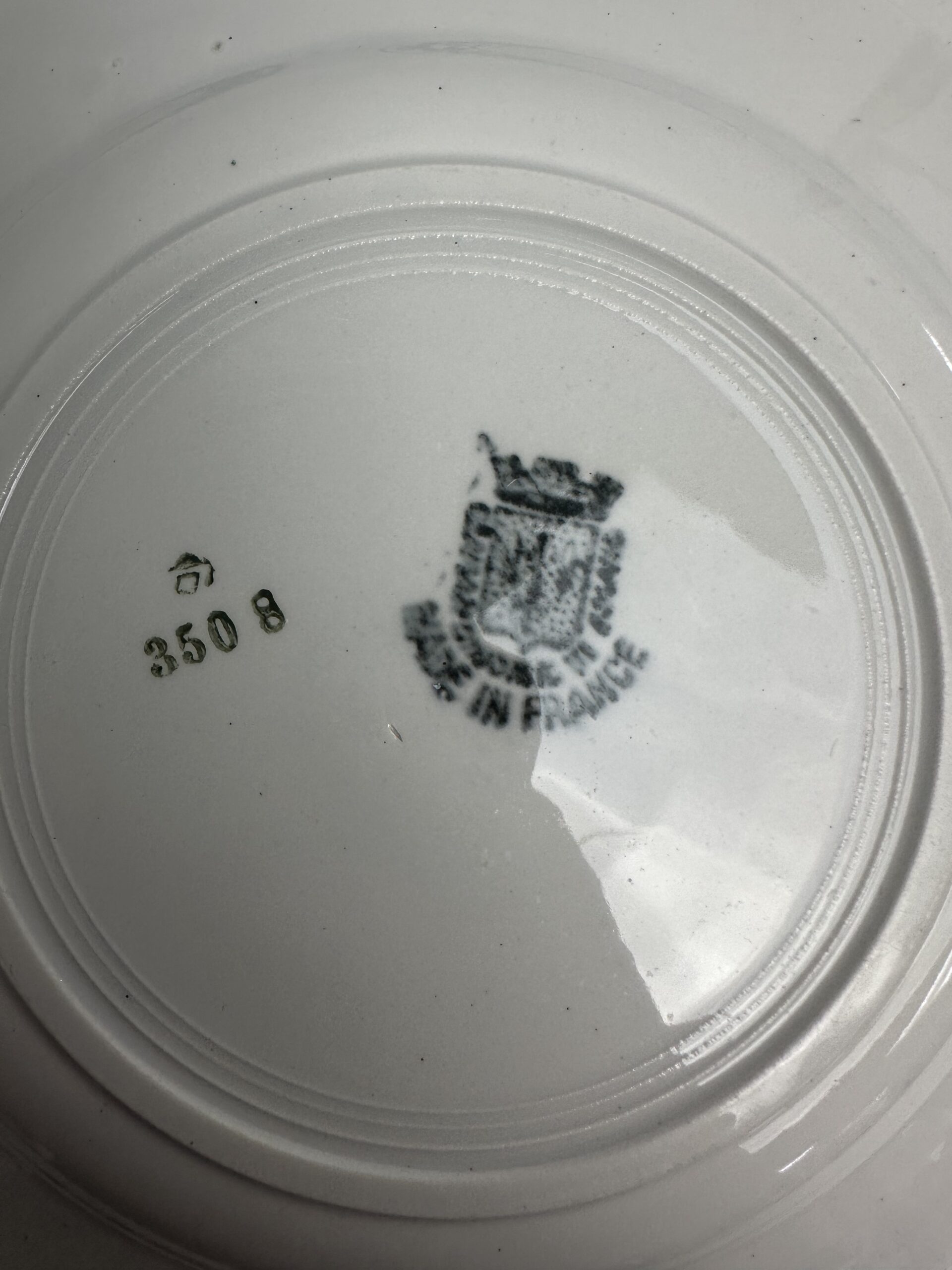 4 assiettes Saint Amand frise fleurie verte et bleue – Image 10