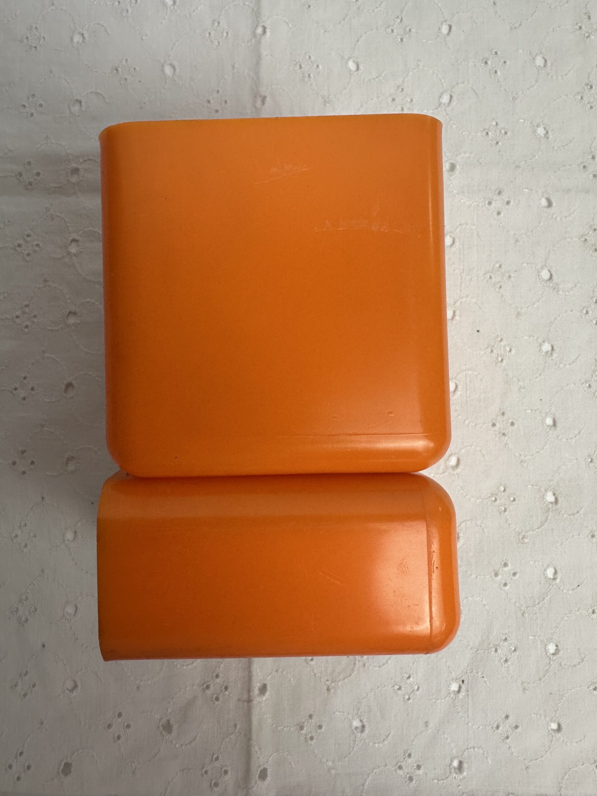 Organisateur de bureau vintage orange en plastique années 70 – Image 6