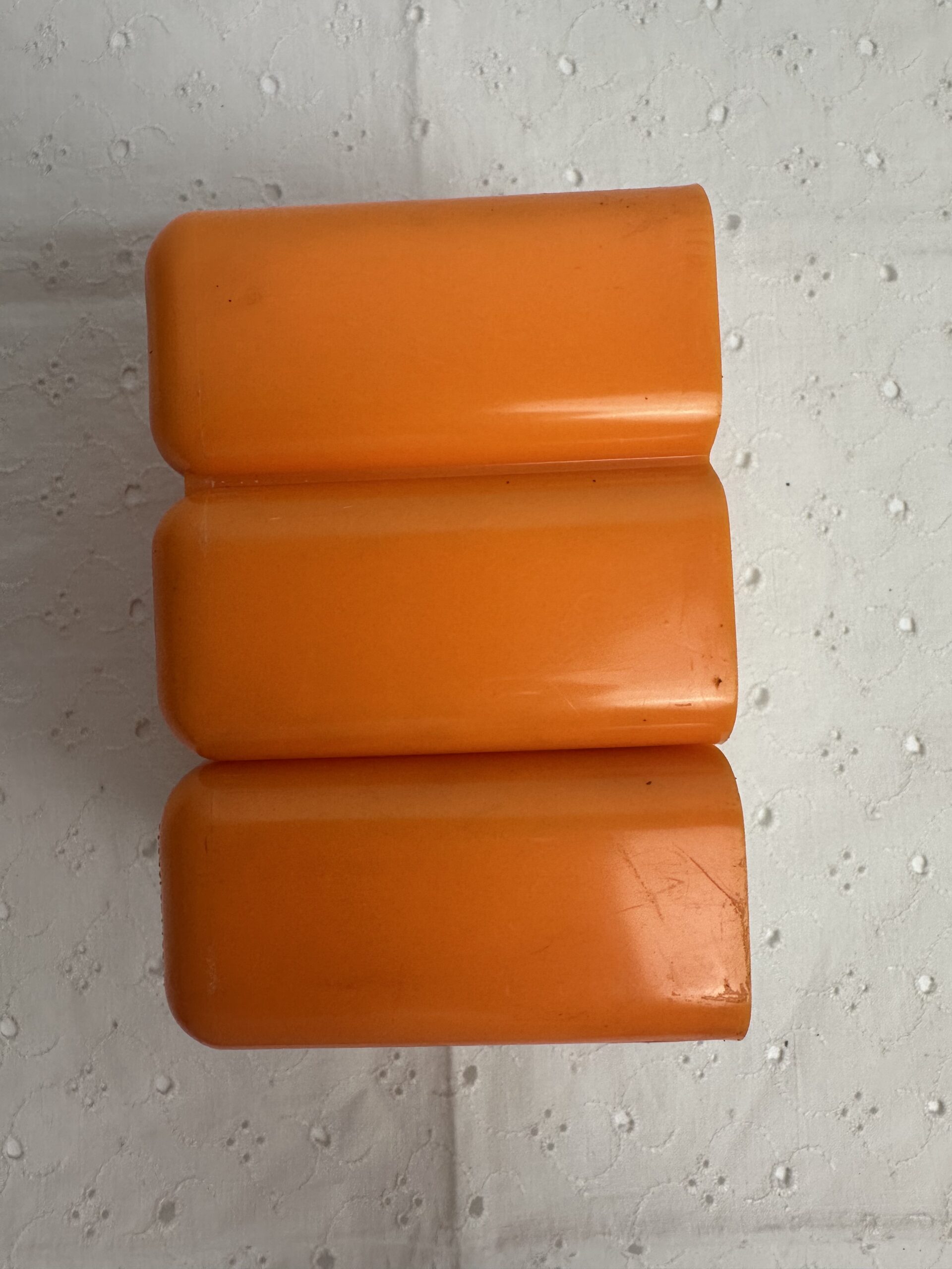 Organisateur de bureau vintage orange en plastique années 70 – Image 9