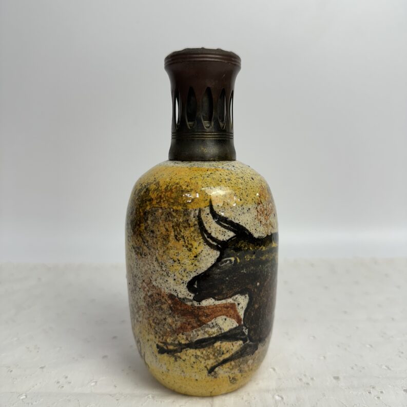Lampe à huile vintage en céramique Lascaux