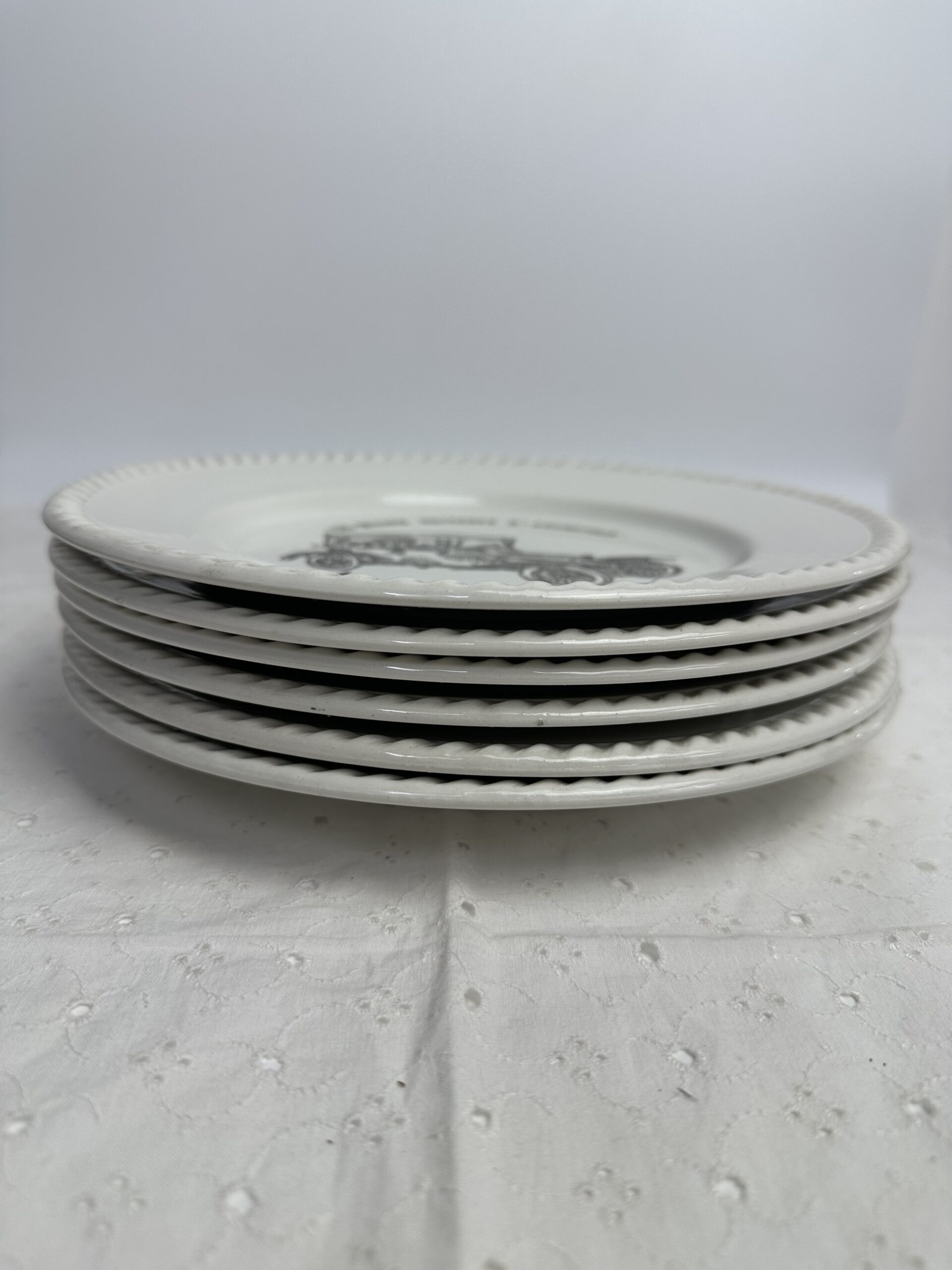 6 assiettes Les belles voitures d'autrefois Renault Esso – Image 3