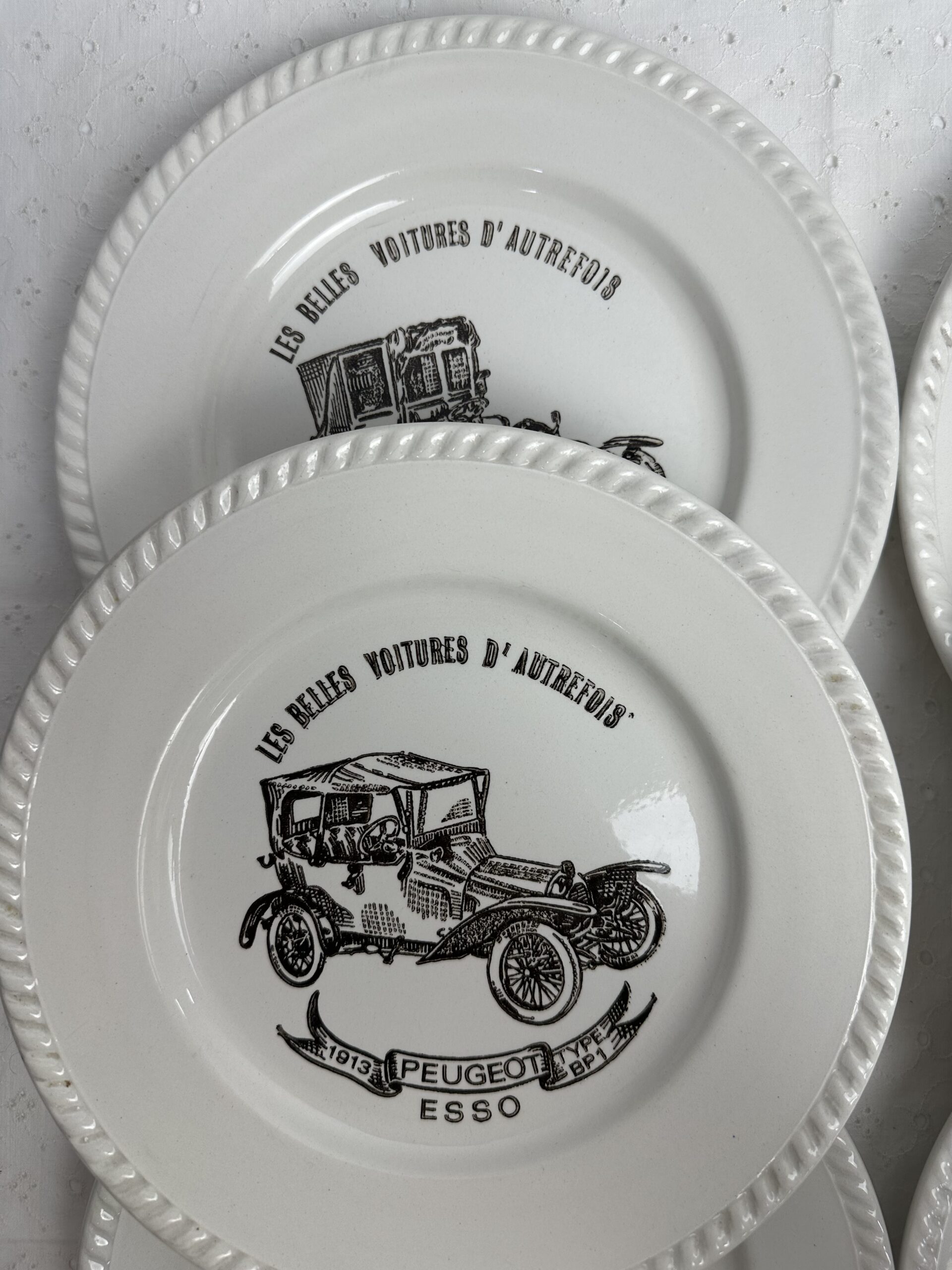 6 assiettes Les belles voitures d'autrefois Renault Esso – Image 6