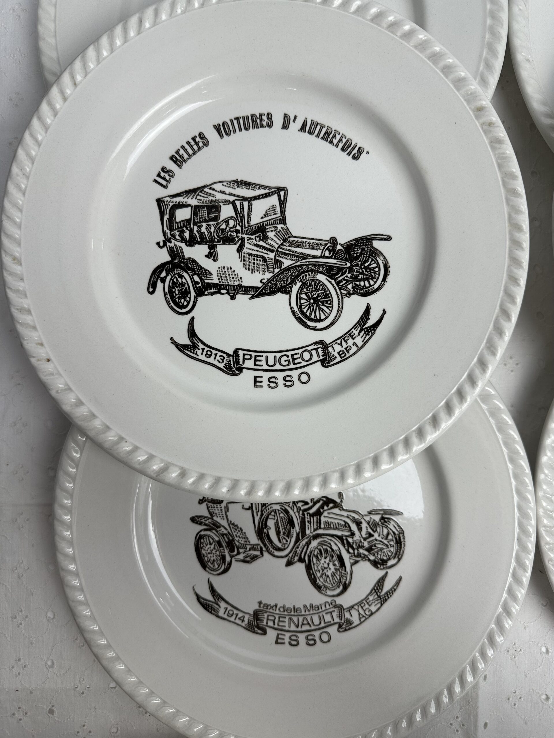 6 assiettes Les belles voitures d'autrefois Renault Esso – Image 7
