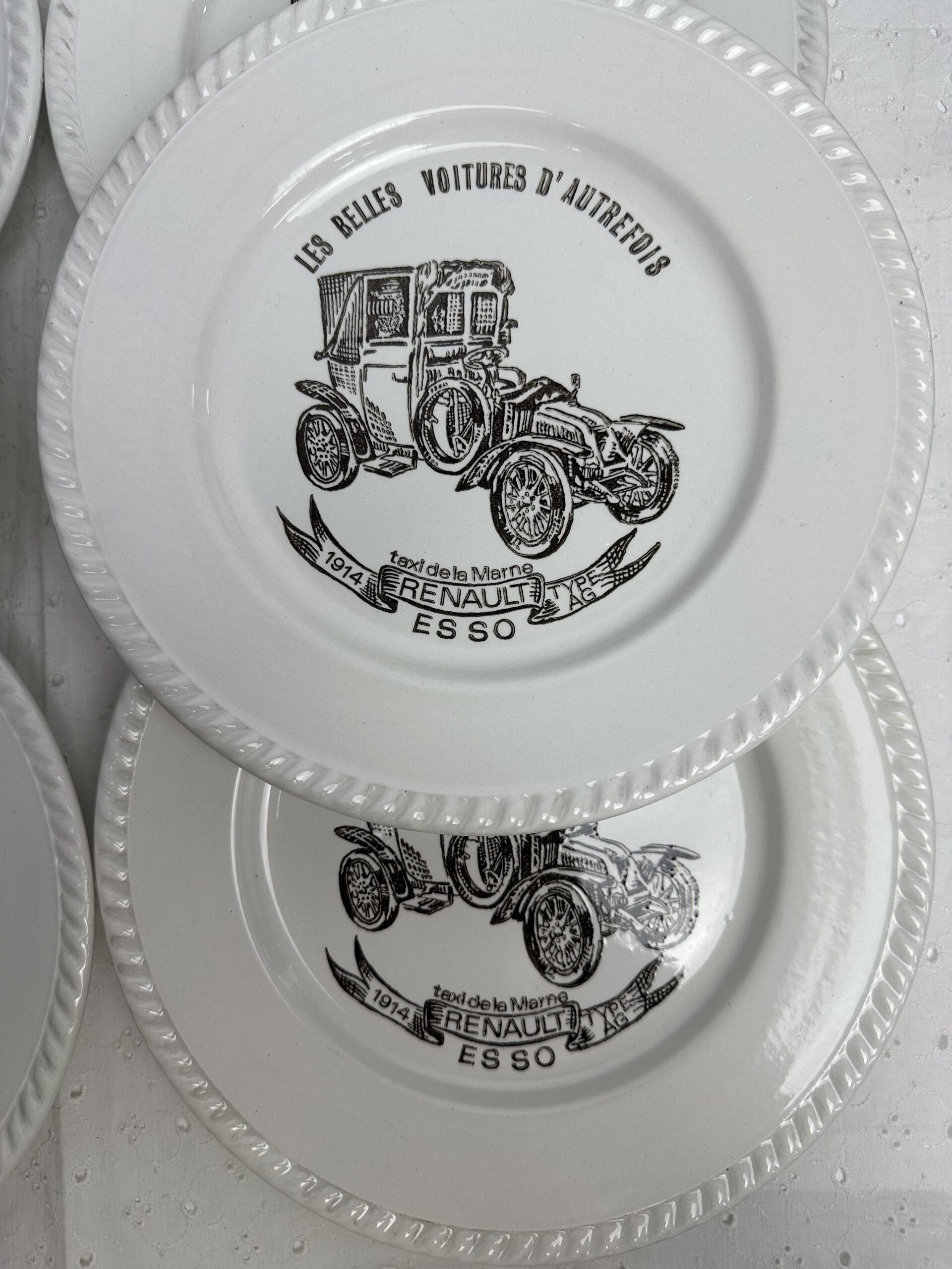 6 assiettes Les belles voitures d'autrefois Renault Esso – Image 9