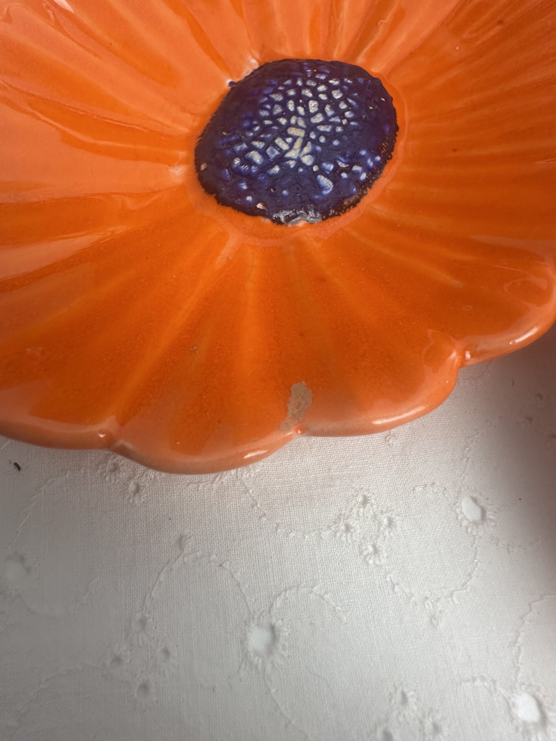 Ensemble orange salle de bain vintage en céramique années 70 – Image 10