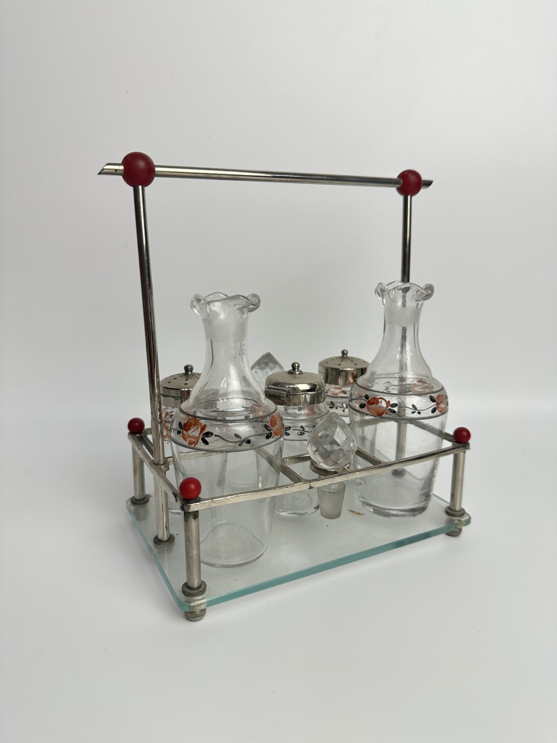 Ancien serviteur à condiments en verre – Image 2