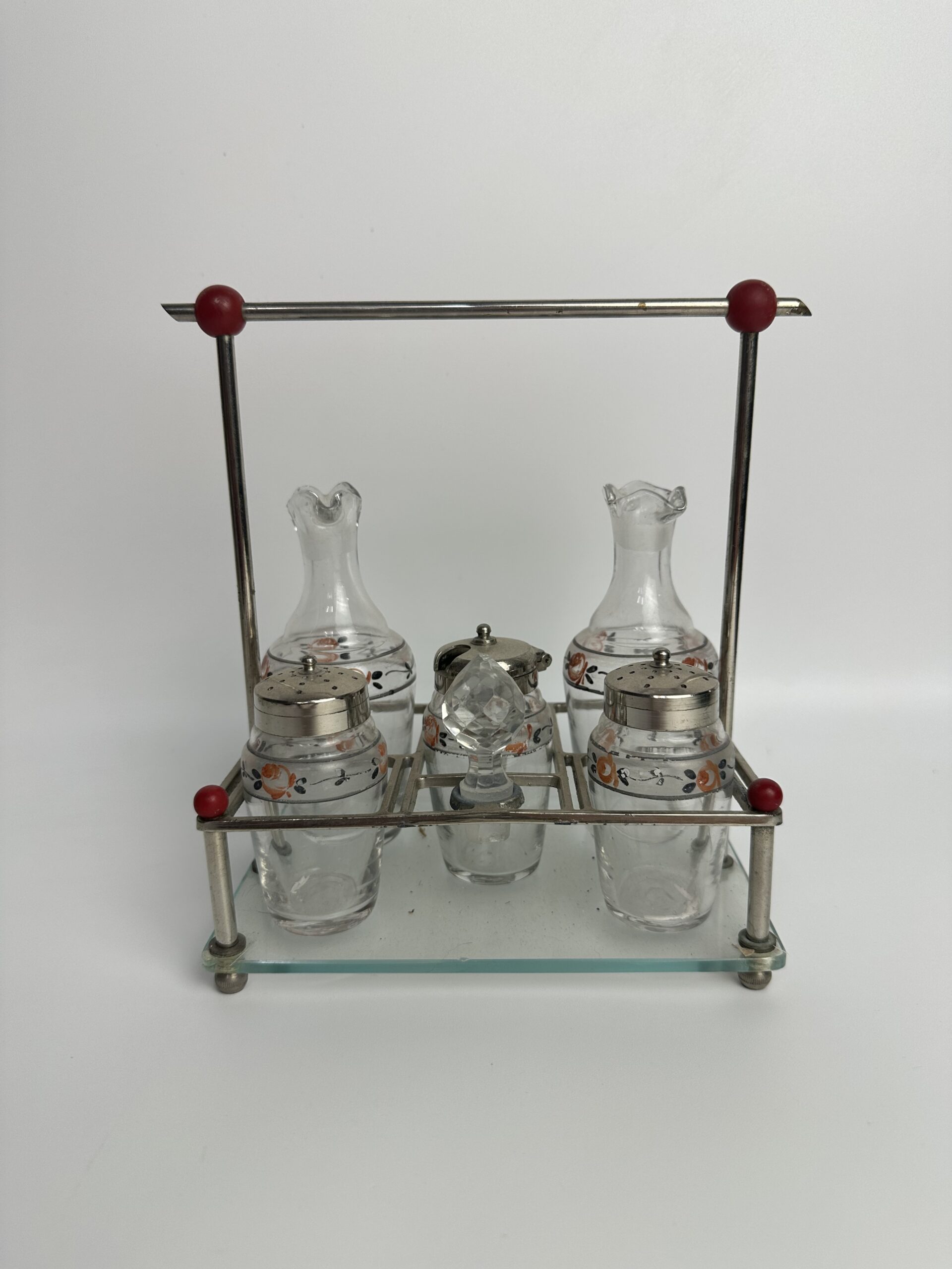 Ancien serviteur à condiments en verre – Image 3