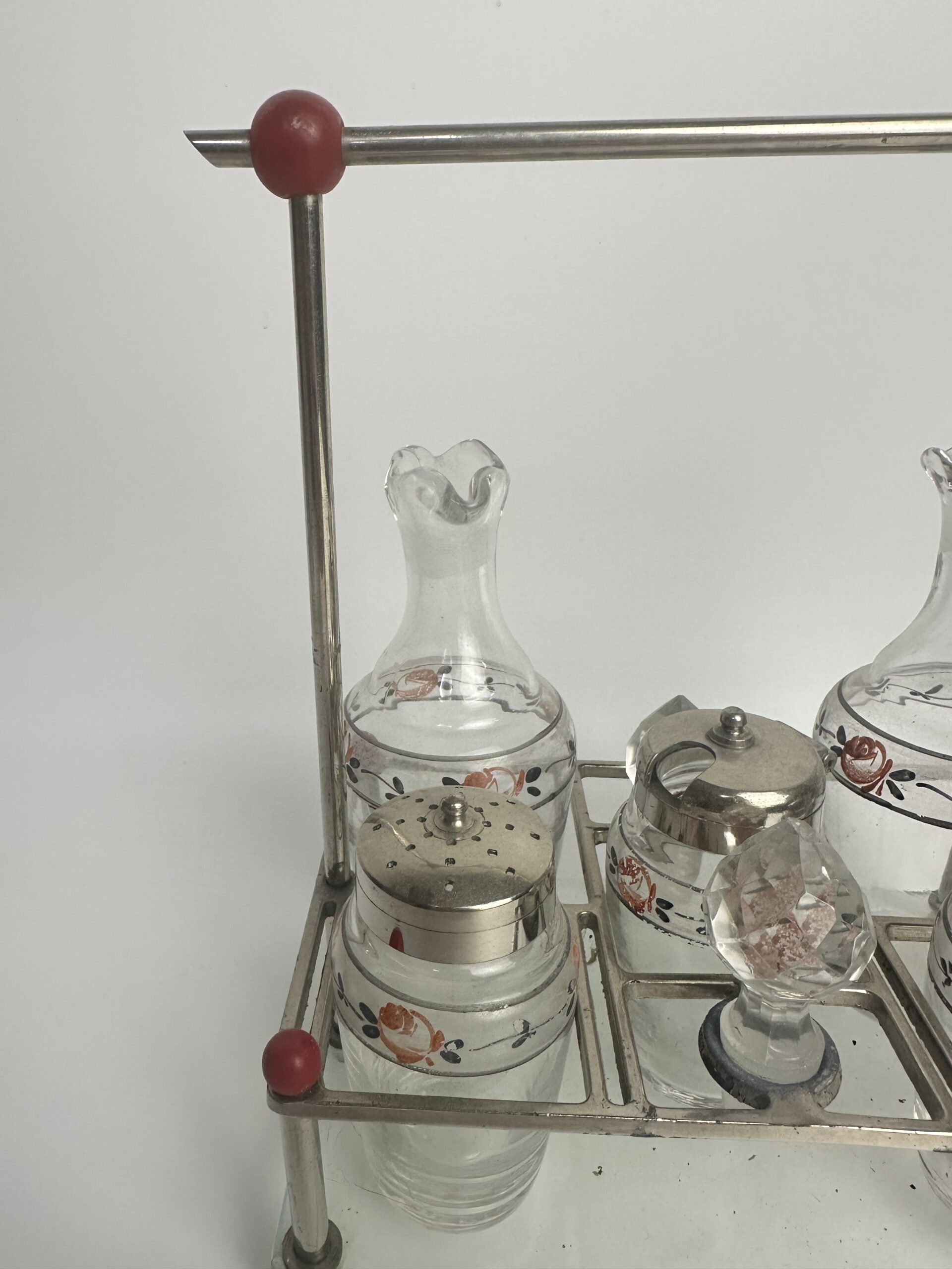 Ancien serviteur à condiments en verre – Image 4