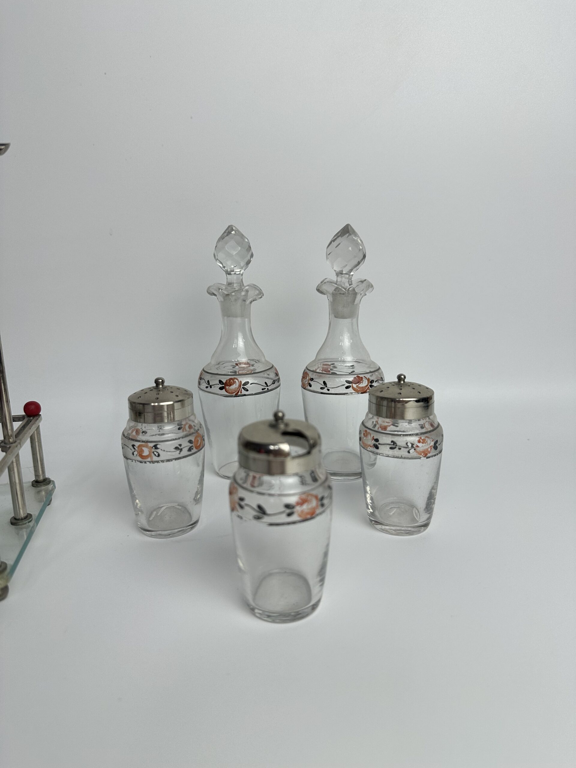 Ancien serviteur à condiments en verre – Image 7