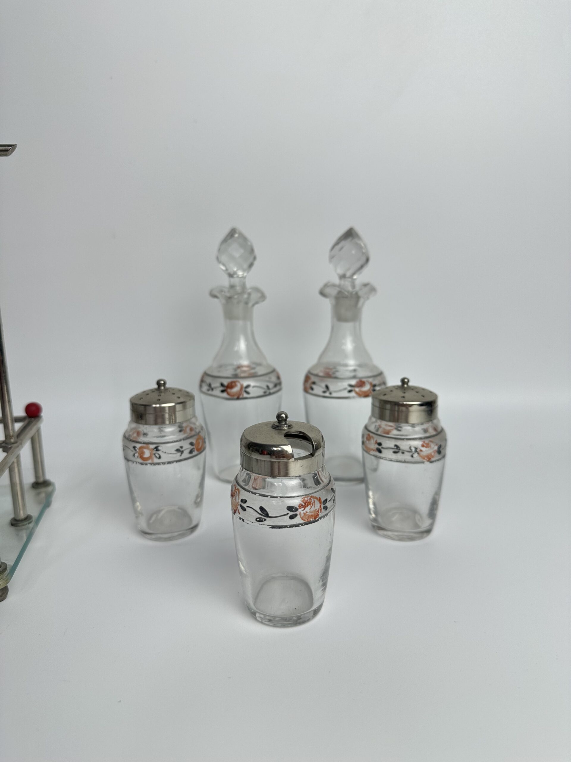 Ancien serviteur à condiments en verre – Image 8