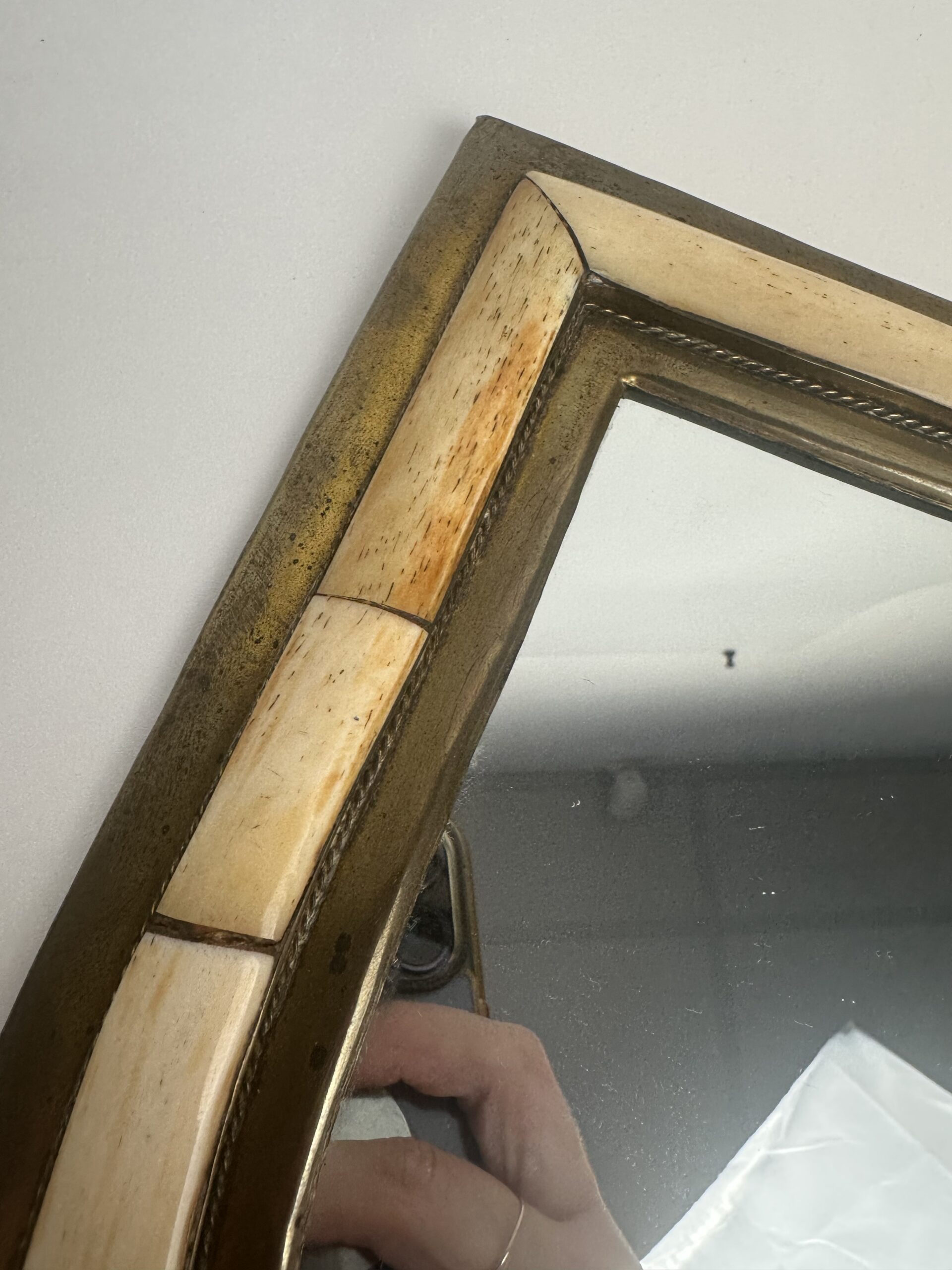Ancien miroir en laiton style oriental – Image 7