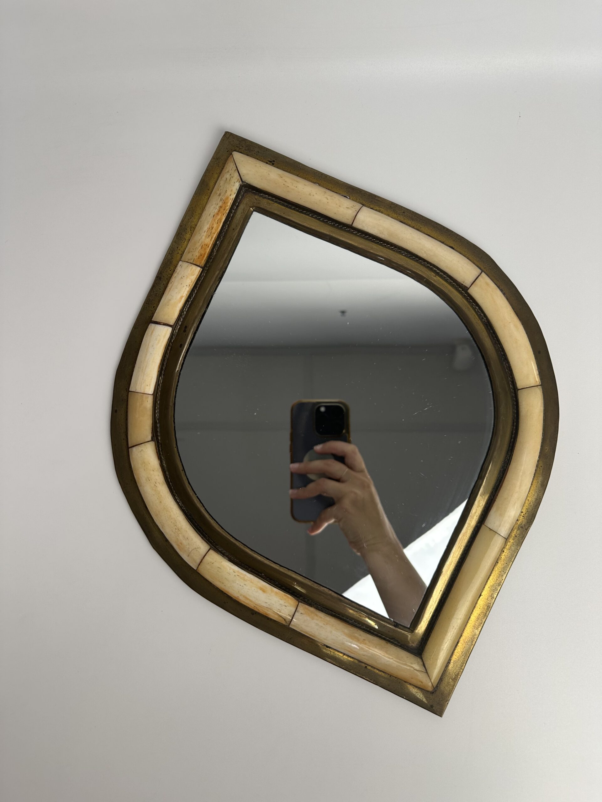 Ancien miroir en laiton style oriental – Image 9