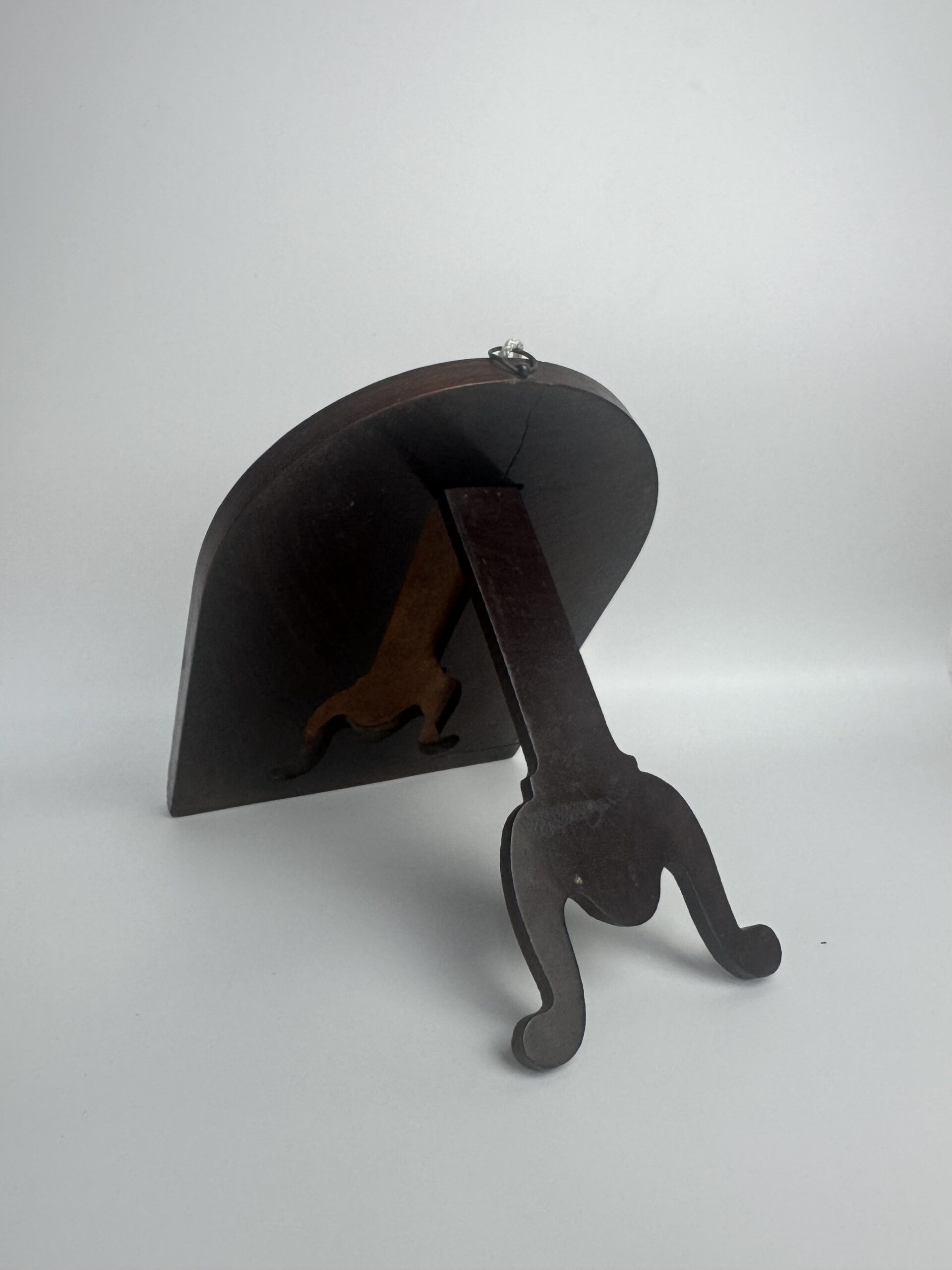 Petit miroir sur pied en bois vintage – Image 12