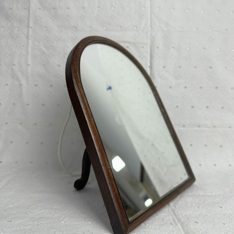Petit miroir sur pied en bois vintage