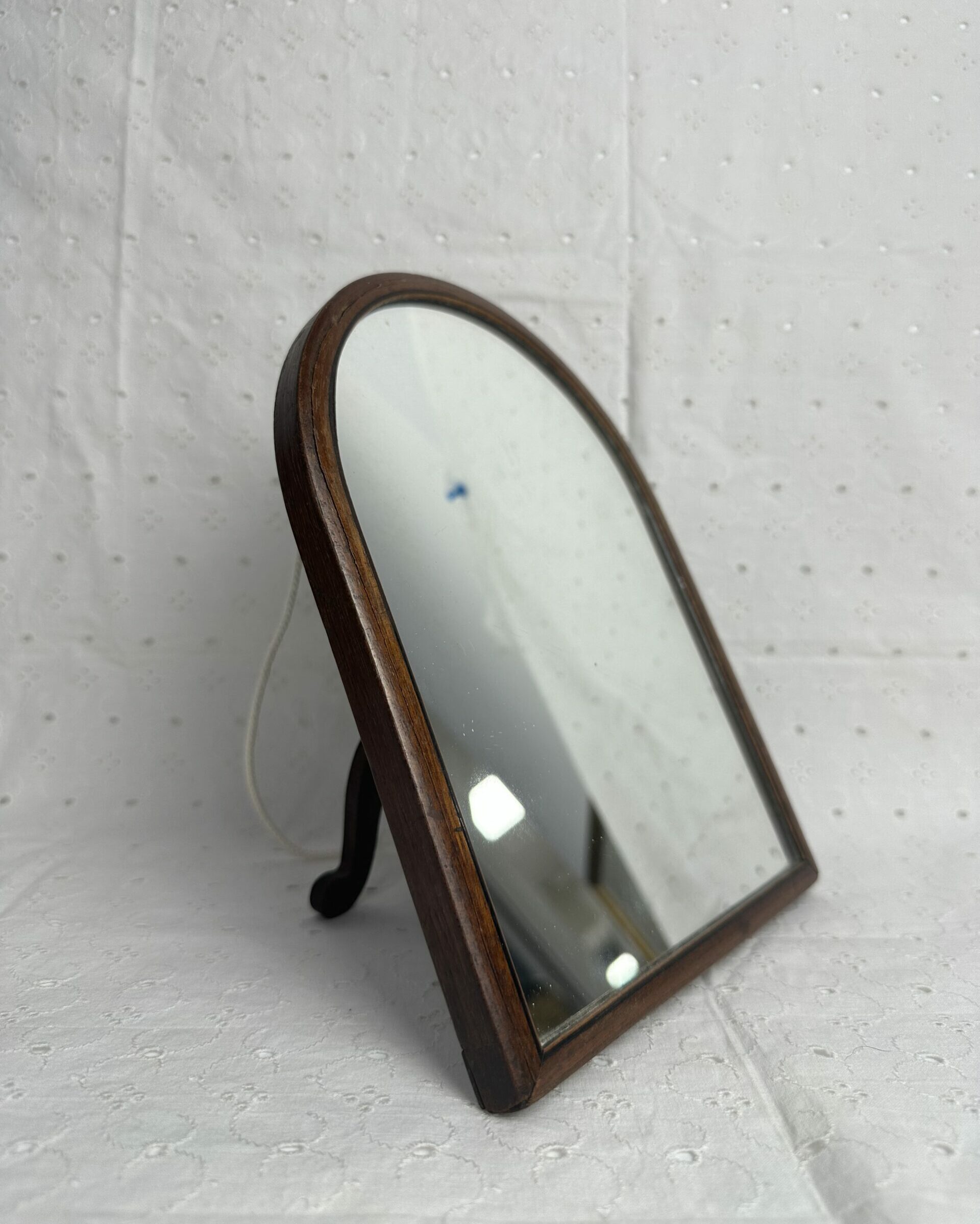 Petit miroir sur pied en bois vintage