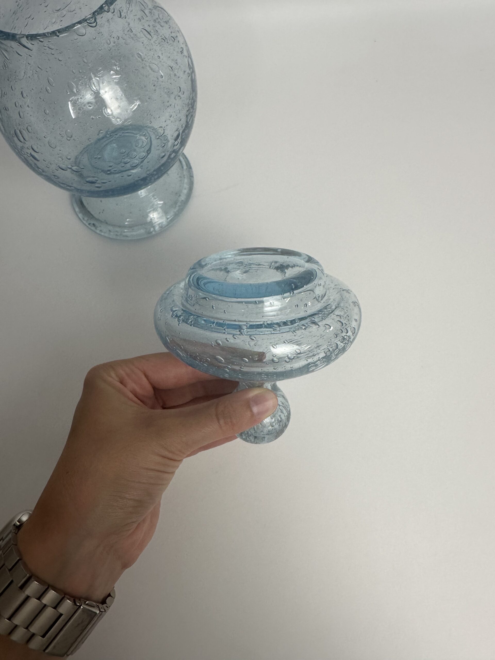 Bonbonnière bleue Biot en verre soufflé – Image 8