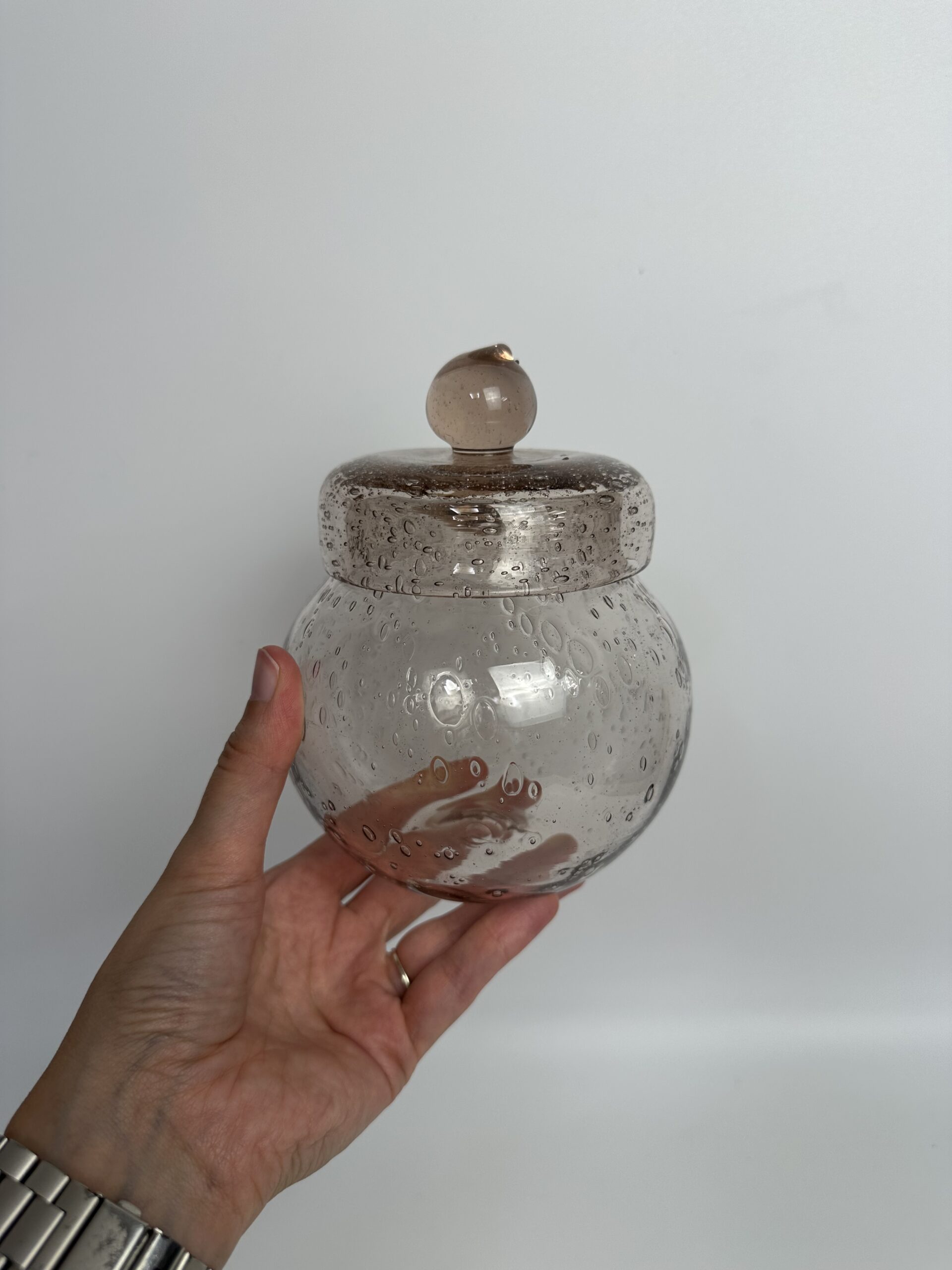 Bonbonnière ou pot en verre soufflé Biot – Image 9