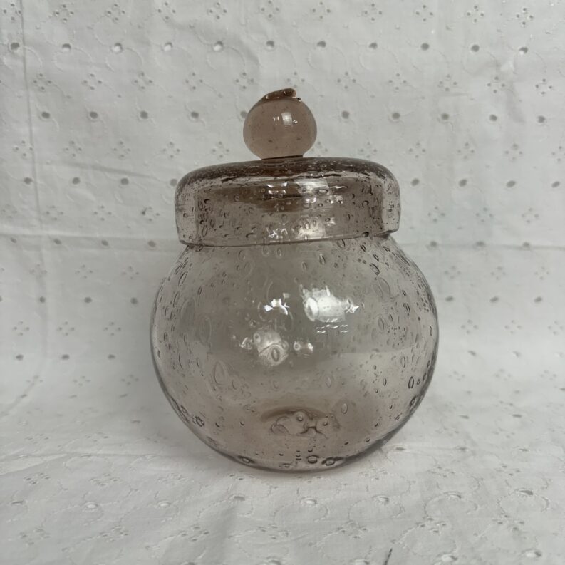 Bonbonnière ou pot en verre soufflé Biot