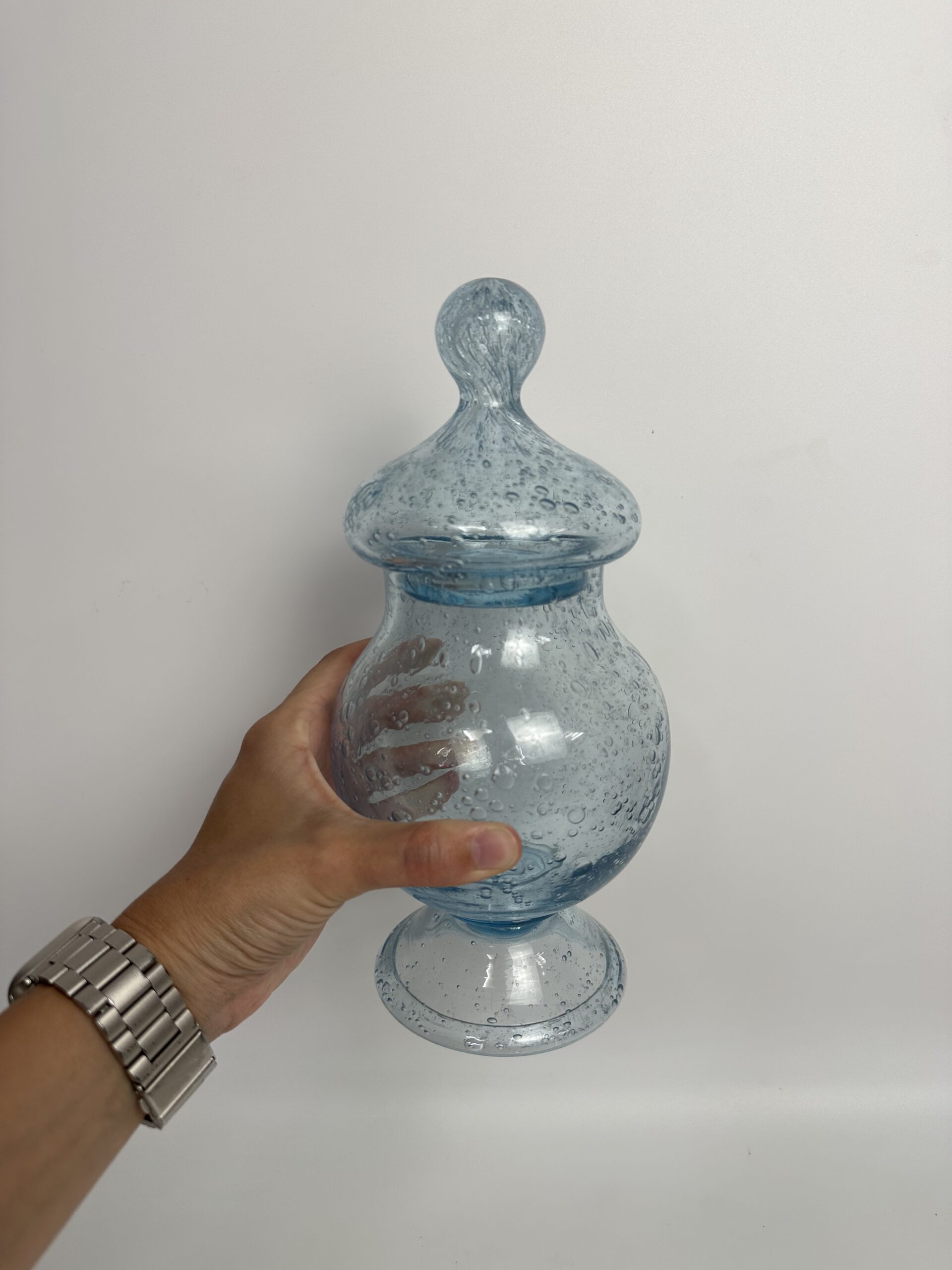 Bonbonnière bleue Biot en verre soufflé – Image 7
