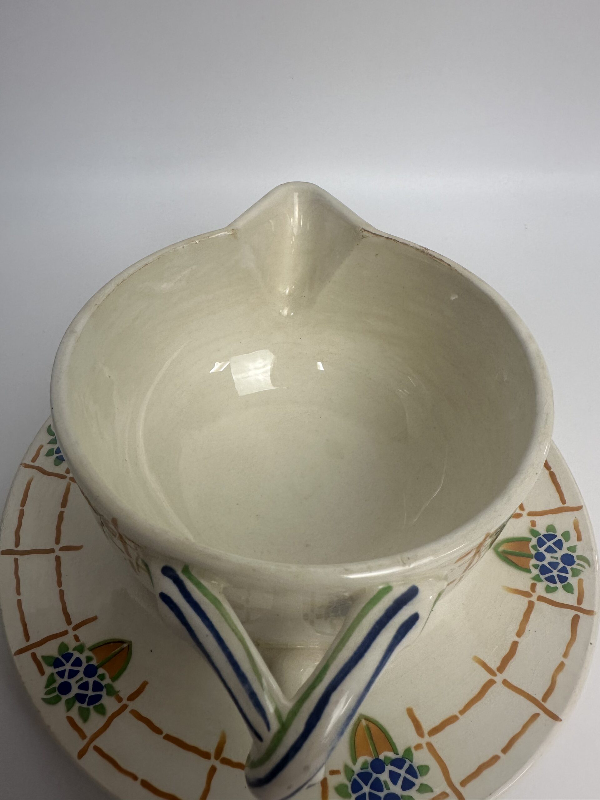 Saucière ancienne HBCM Josette fleurie – Image 6