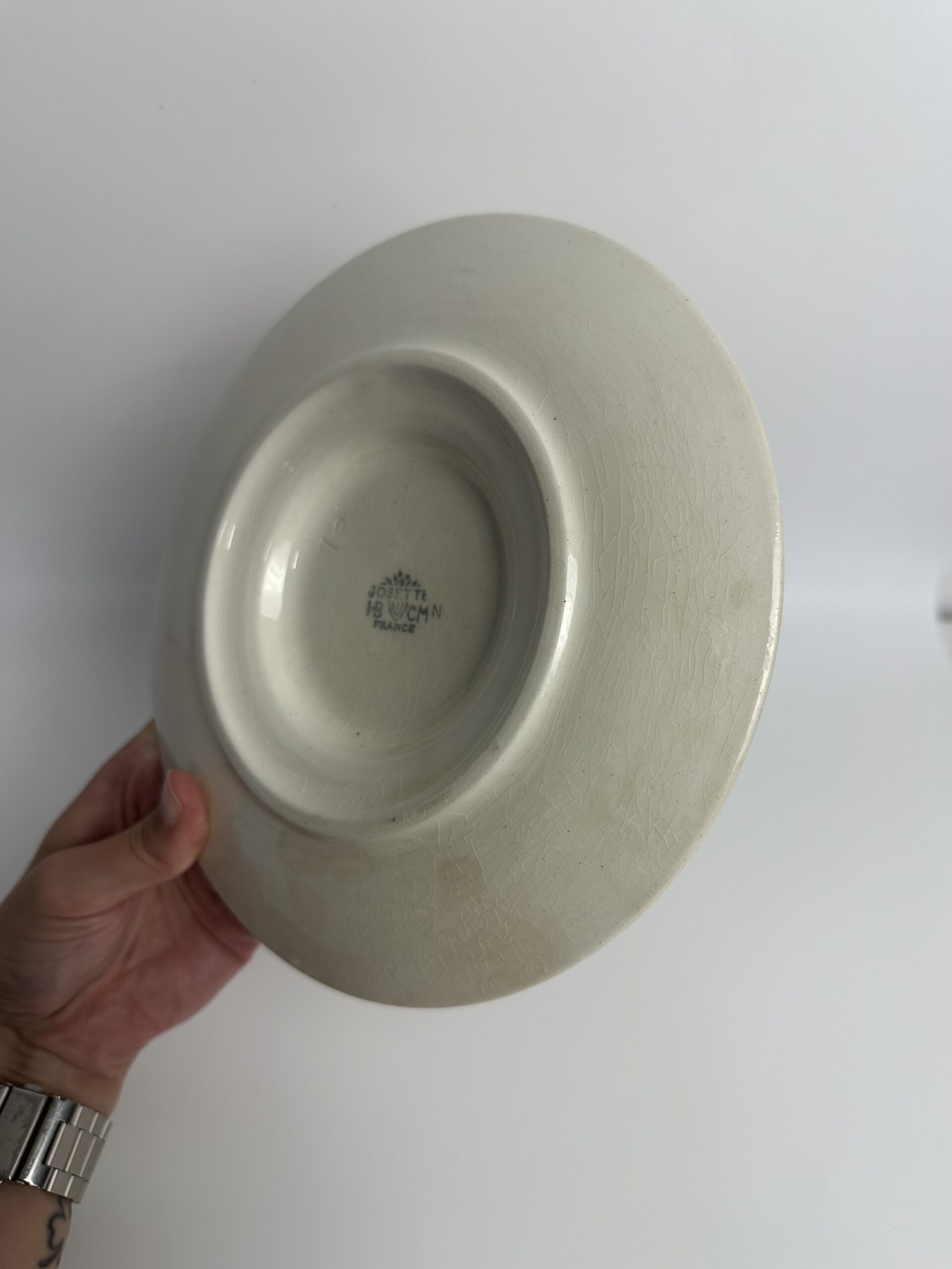 Saucière ancienne HBCM Josette fleurie – Image 12