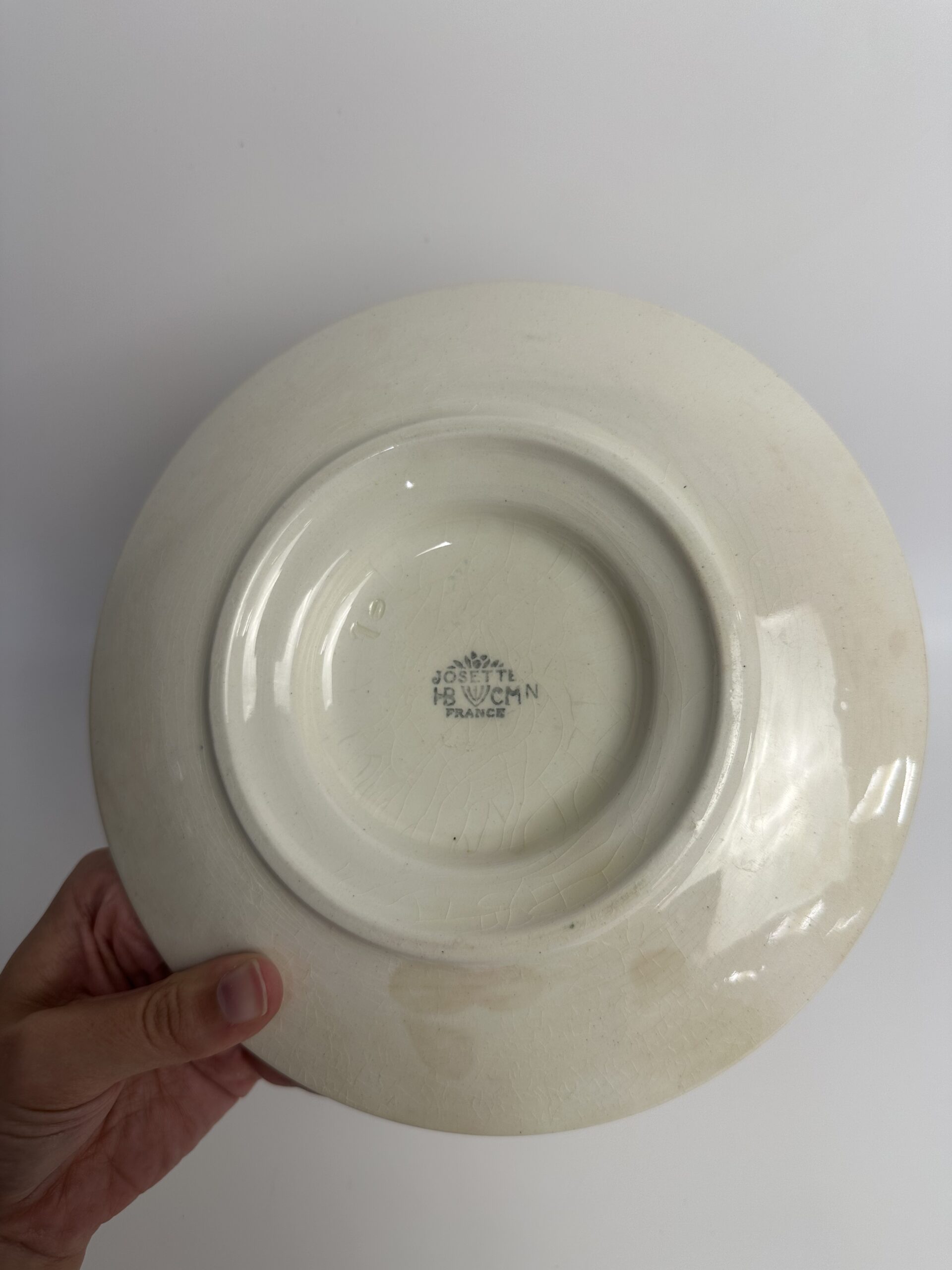 Saucière ancienne HBCM Josette fleurie – Image 11