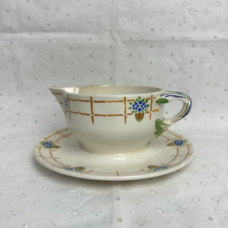 Saucière ancienne HBCM Josette fleurie