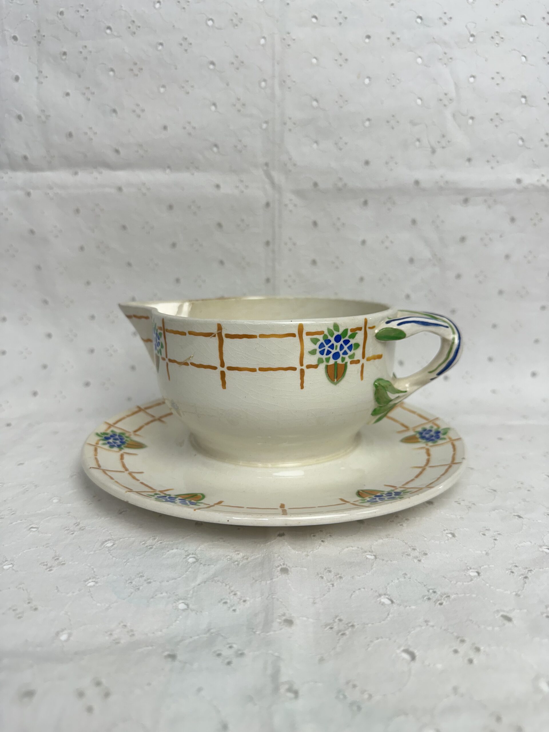 Saucière ancienne HBCM Josette fleurie