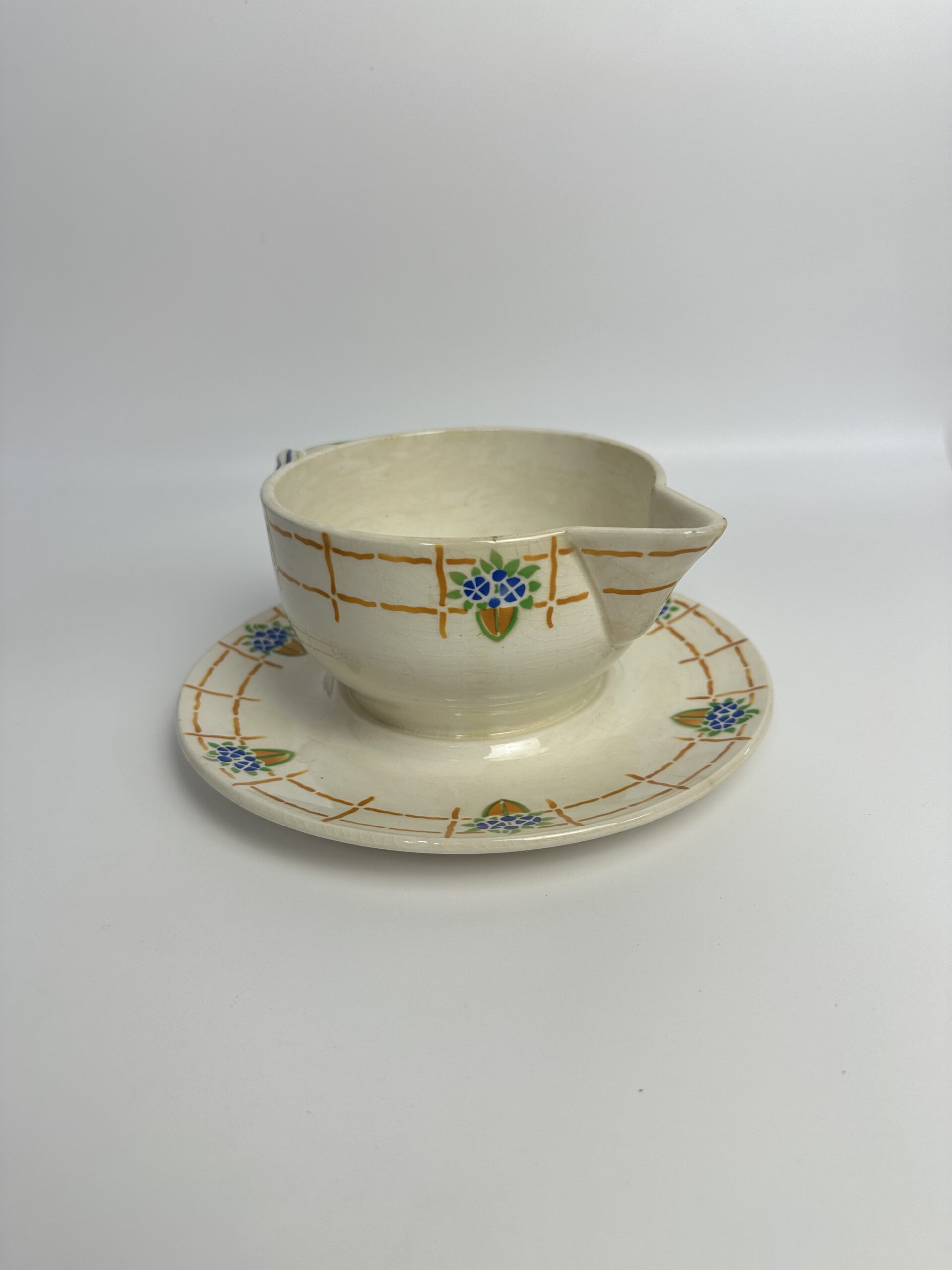 Saucière ancienne HBCM Josette fleurie – Image 2