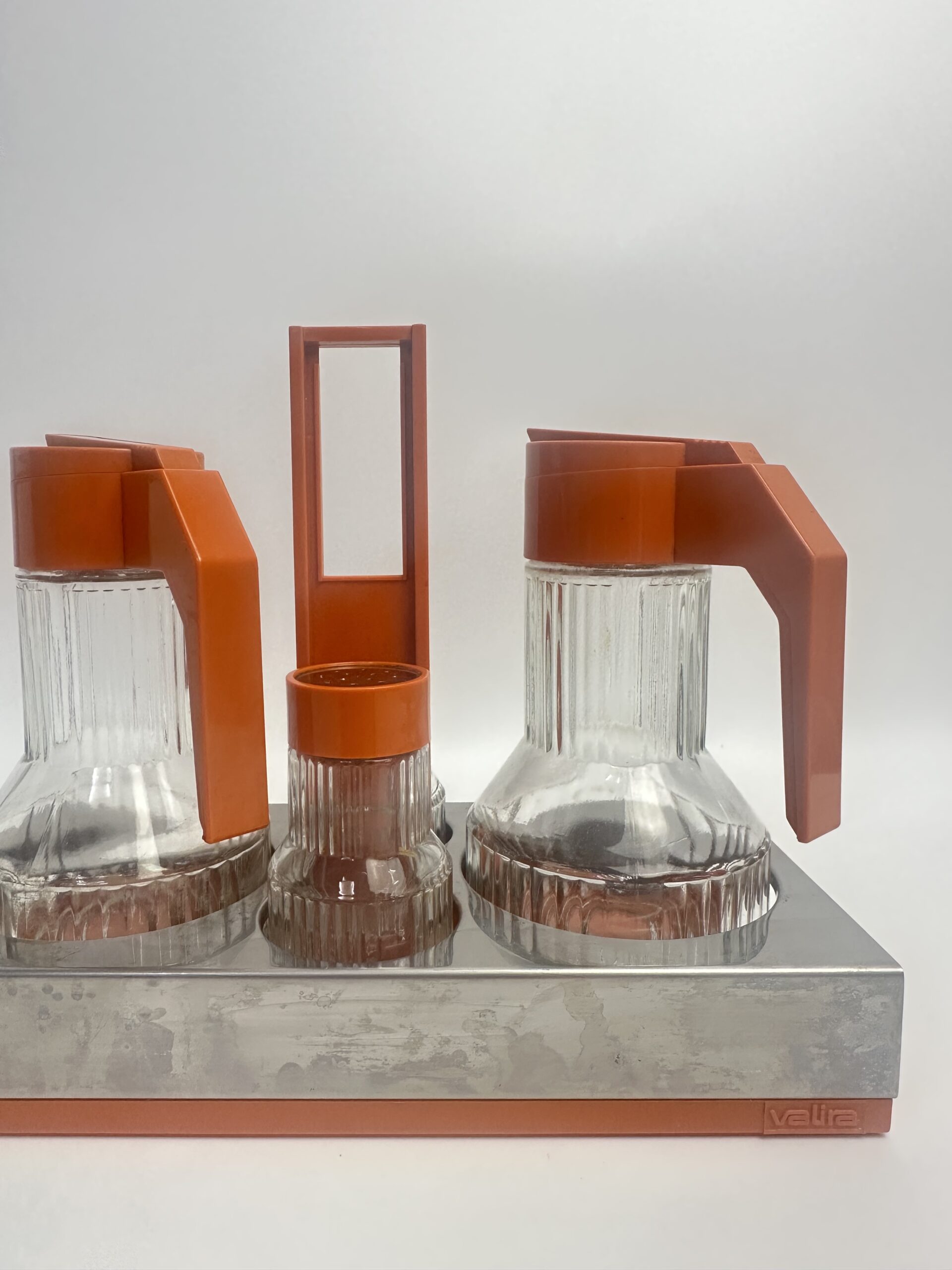 Serviteur à condiments vintage Valira années 70 orange – Image 4