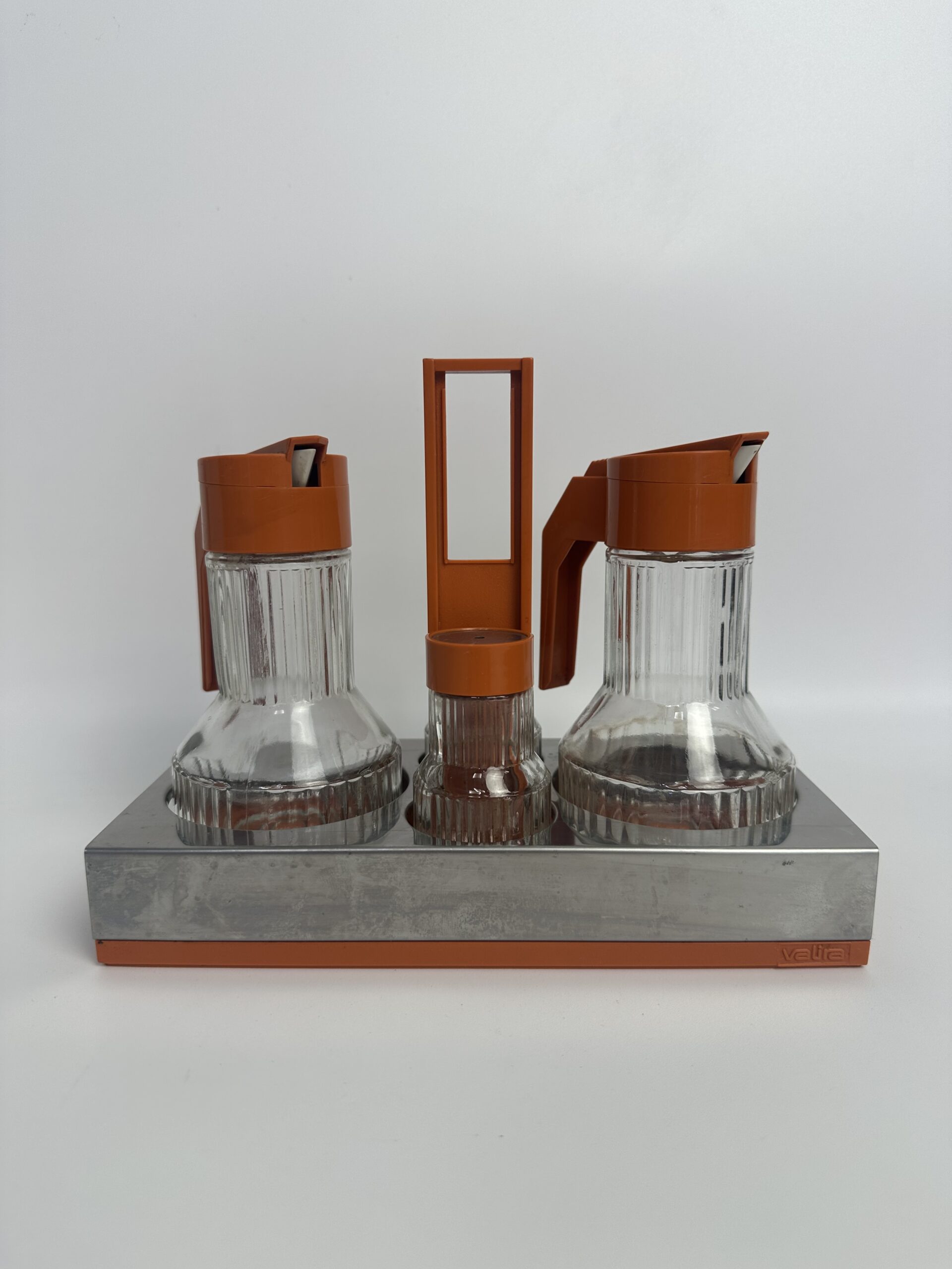 Serviteur à condiments vintage Valira années 70 orange – Image 5