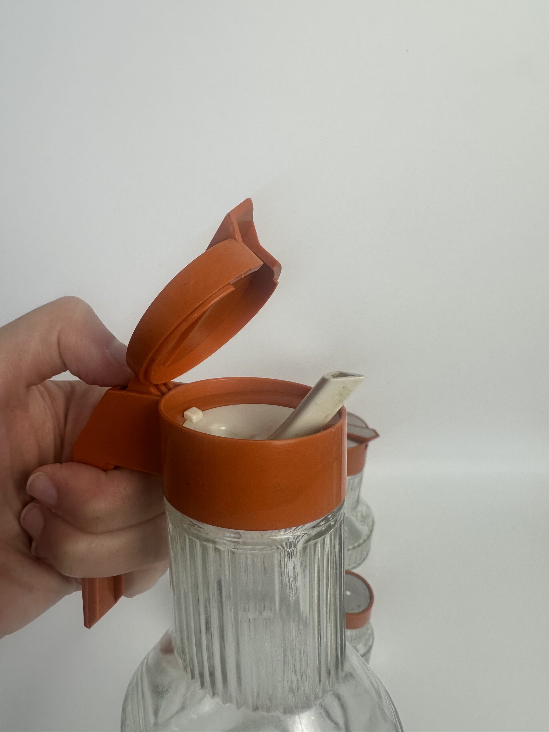 Serviteur à condiments vintage Valira années 70 orange – Image 10