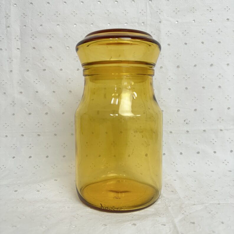 bocal vintage Maxwell en verre ambré