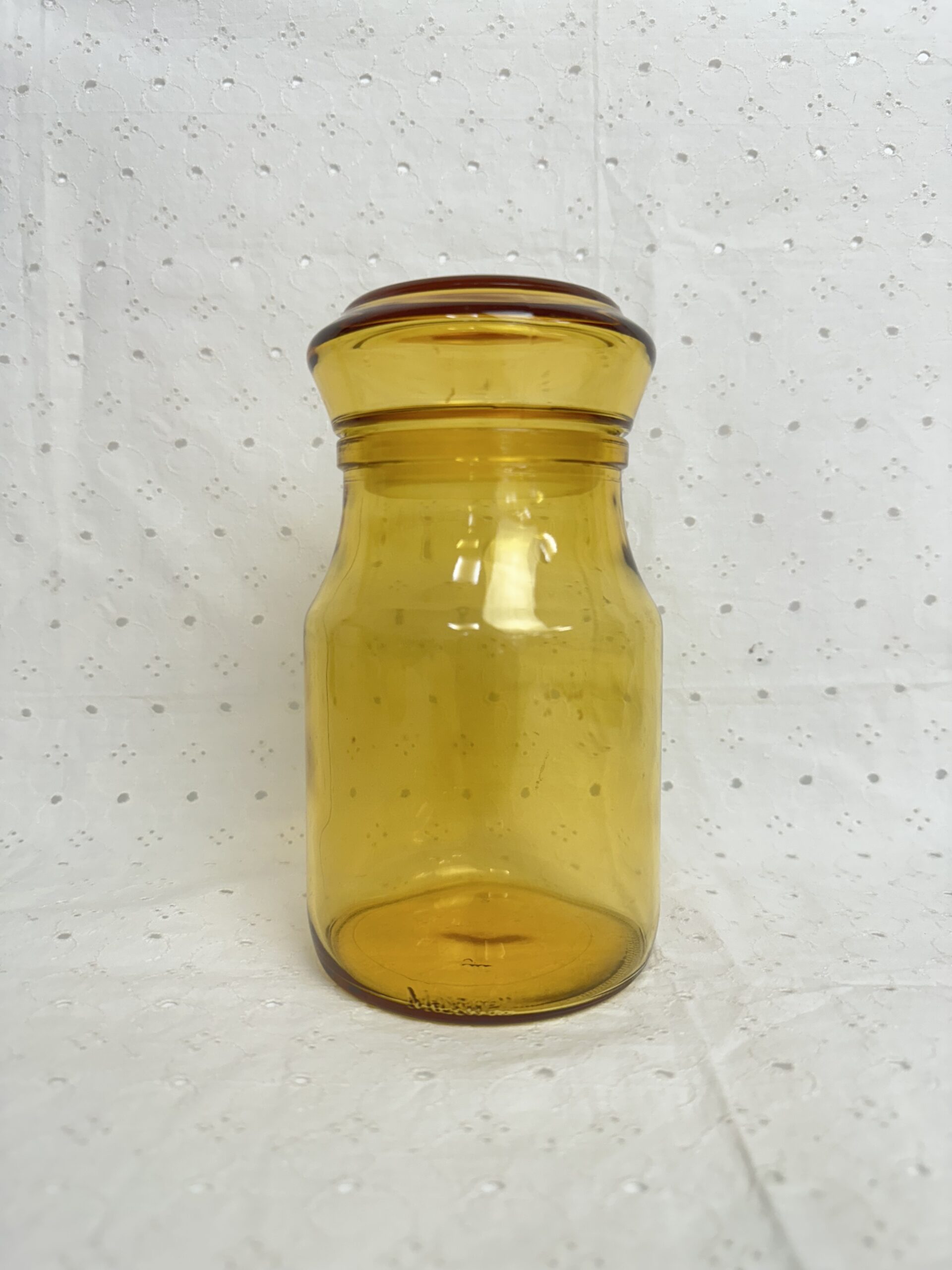 bocal vintage Maxwell en verre ambré