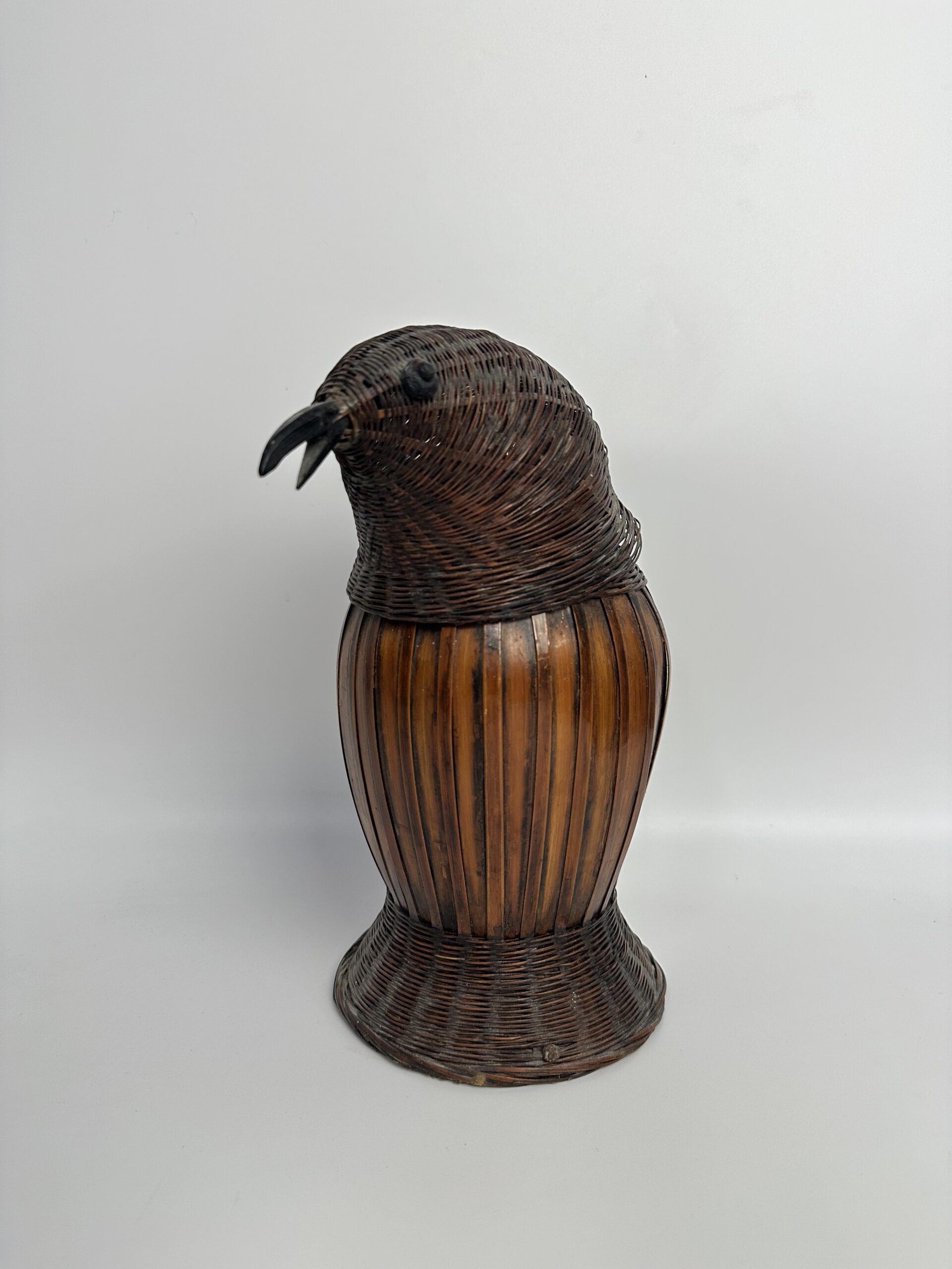 Ancien porte-bouteille vintage osier – Image 2